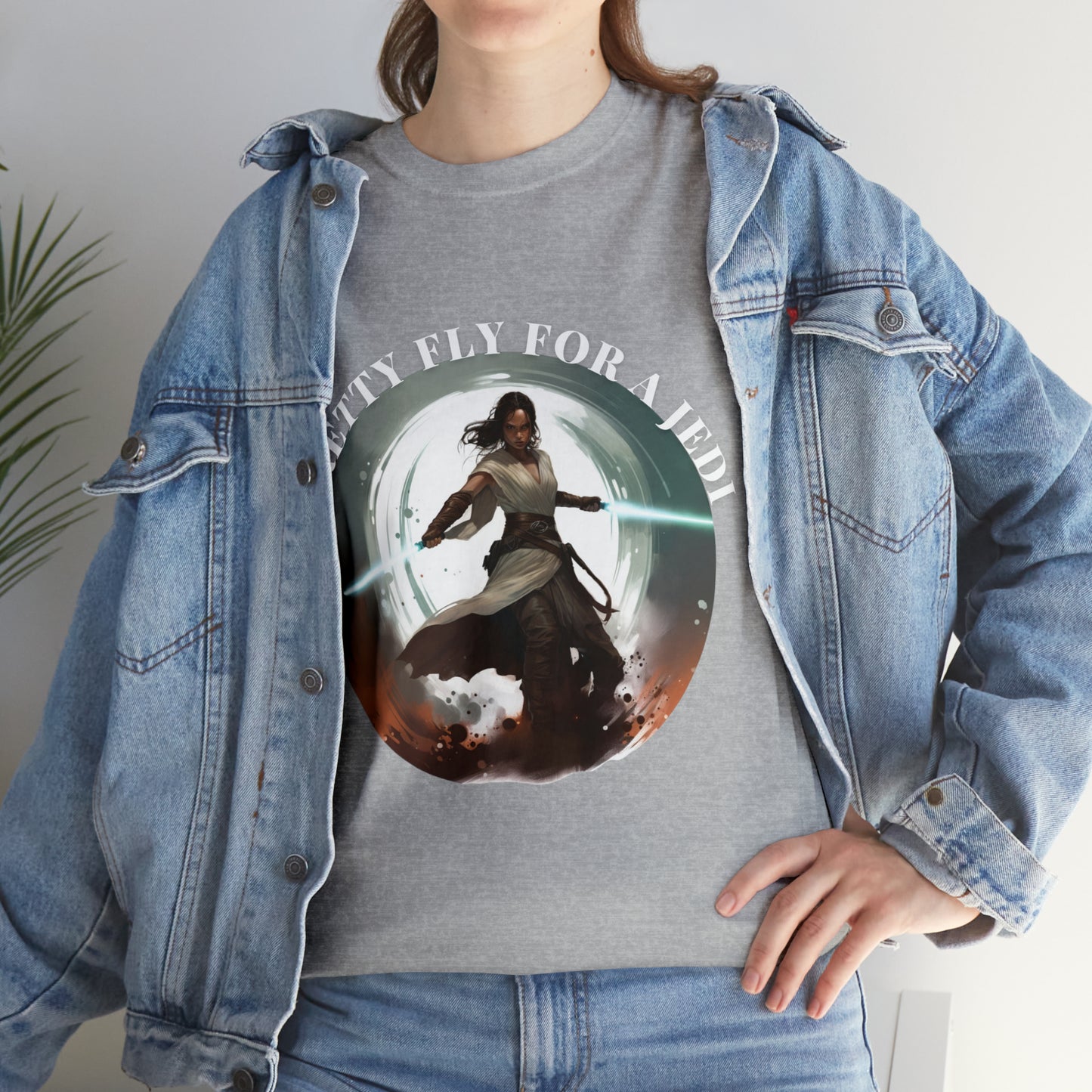 Pretty Fly for a Jedi Tee Shirt - Perfect Gift for Sci-Fi Fans Unisex Heavy Cotton Tee