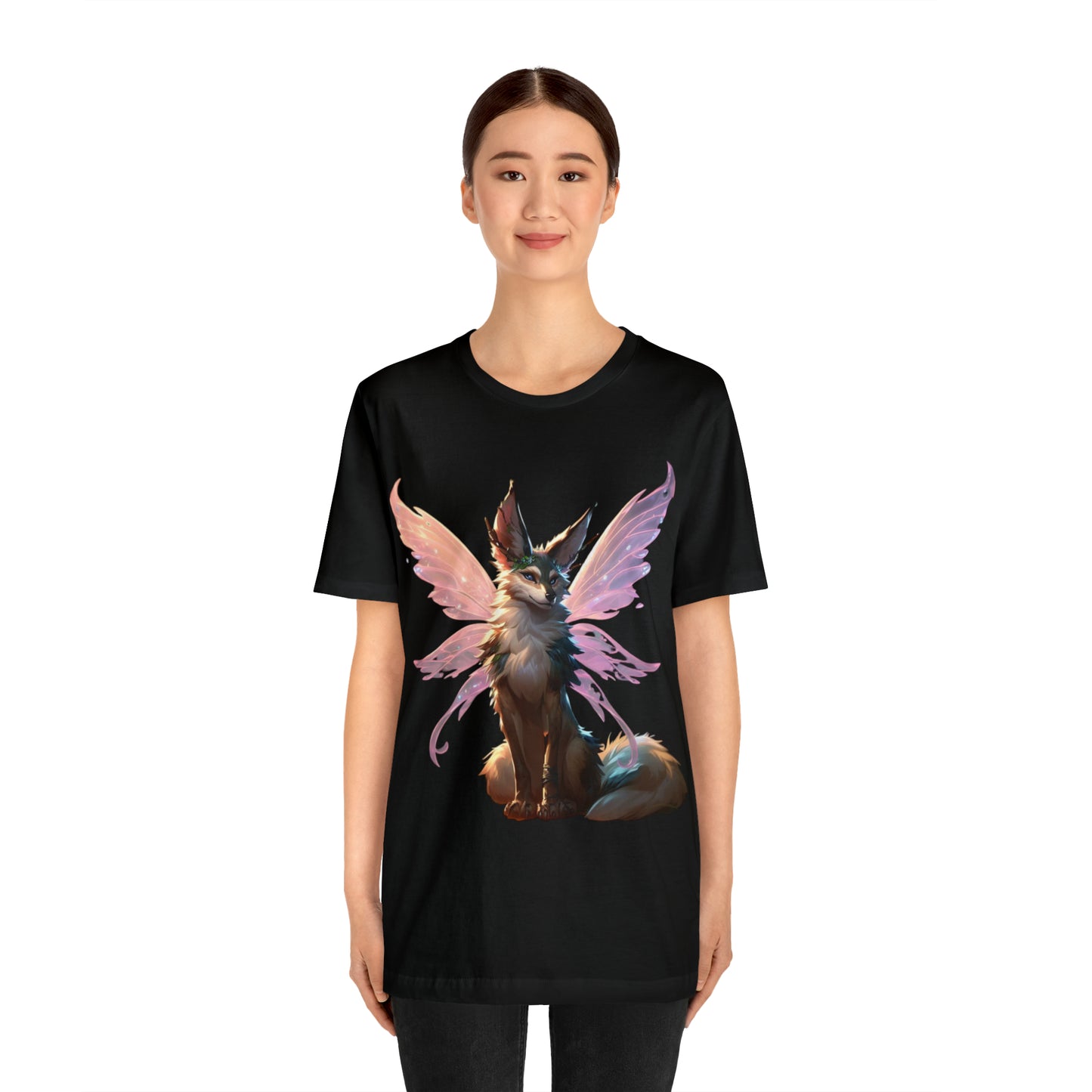Enchanting Wolf Pixie Tee Shirt - Magical Design for Fantasy Lovers - Unisex Jersey Short Sleeve Tee