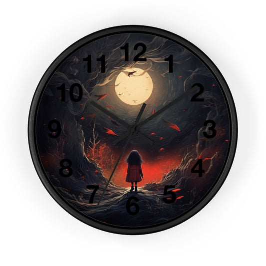 Midnight Dreams Wall Clock - Gothic, Moon, Halloween Style, Dark Academia, Spooky Lover