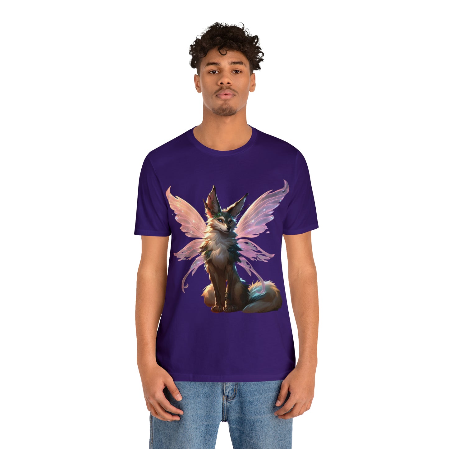 Enchanting Wolf Pixie Tee Shirt - Magical Design for Fantasy Lovers - Unisex Jersey Short Sleeve Tee