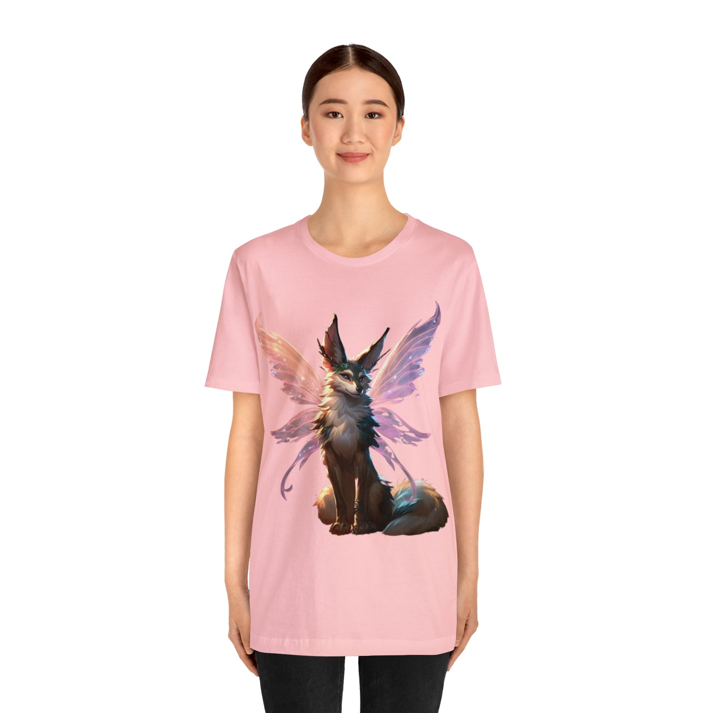 Enchanting Wolf Pixie Tee Shirt - Magical Design for Fantasy Lovers - Unisex Jersey Short Sleeve Tee