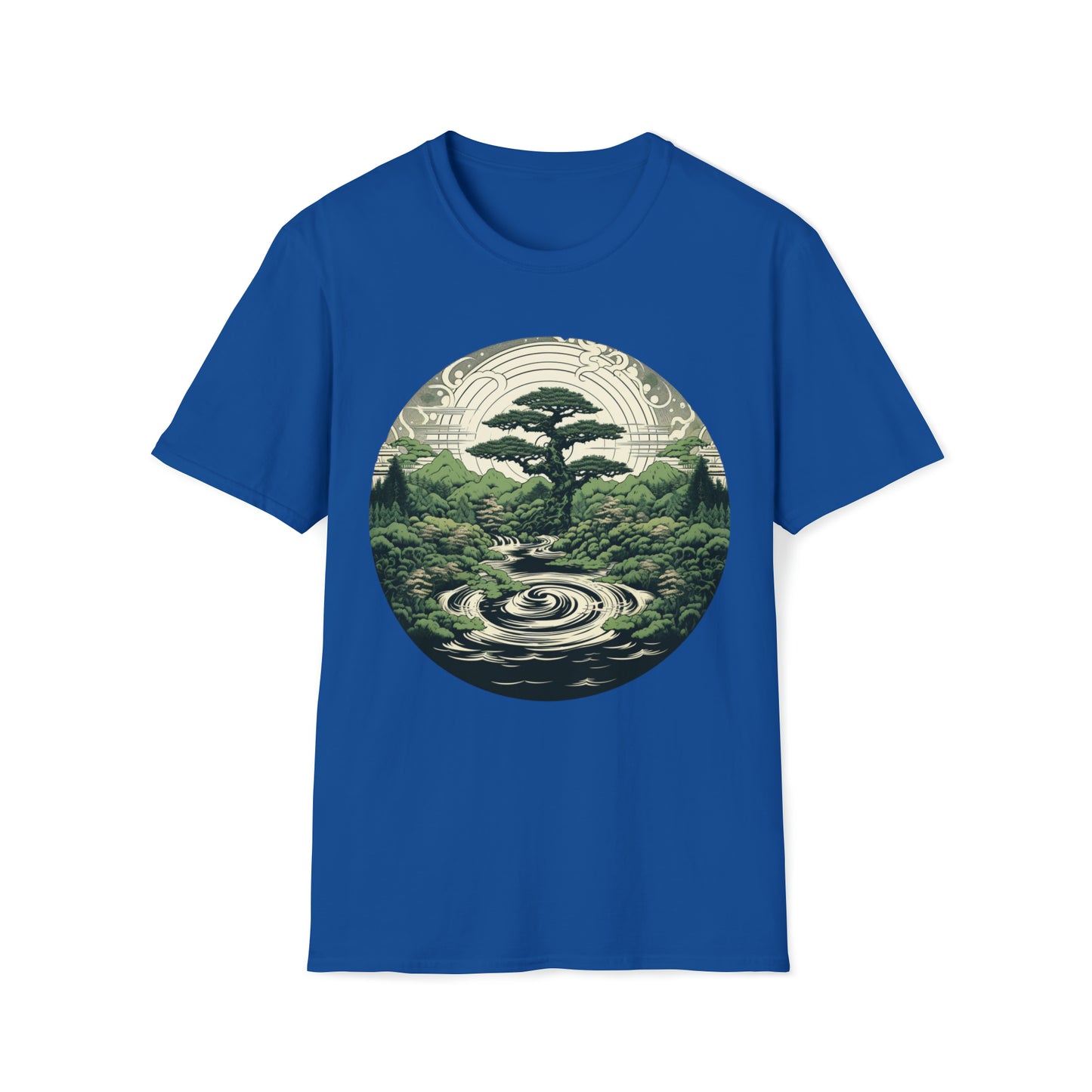 Green Zen Garden Tee Shirt, Meditate by the Serene Pond, Green Zen Garden Tee, Meditation Pond Shirt, Serene Nature Tee, Mindfulness Apparel