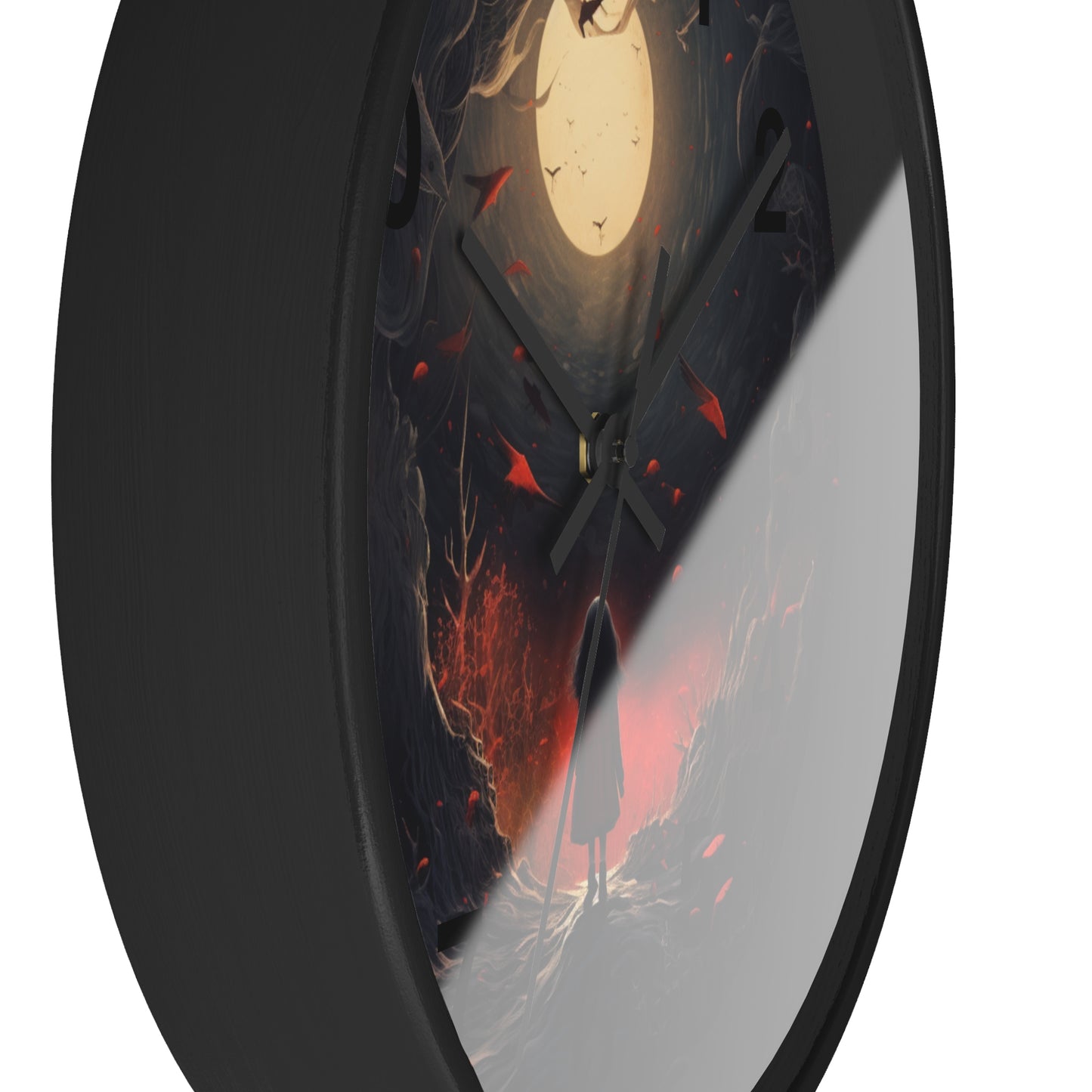 Midnight Dreams Wall Clock - Gothic, Moon, Halloween Style, Dark Academia, Spooky Lover