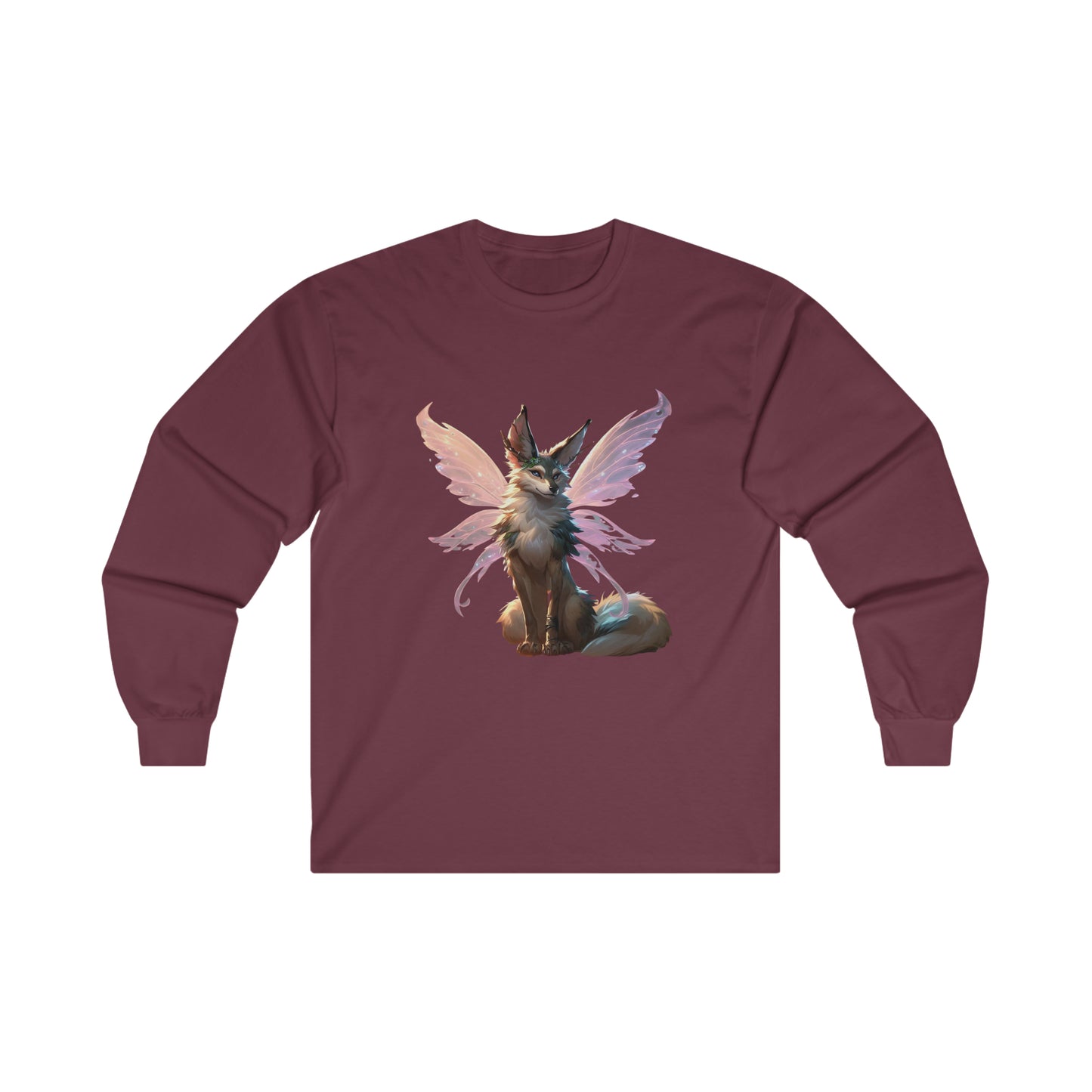 Enchanting Wolf Pixie Tee Shirt - Ultra Cotton Long Sleeve Tee