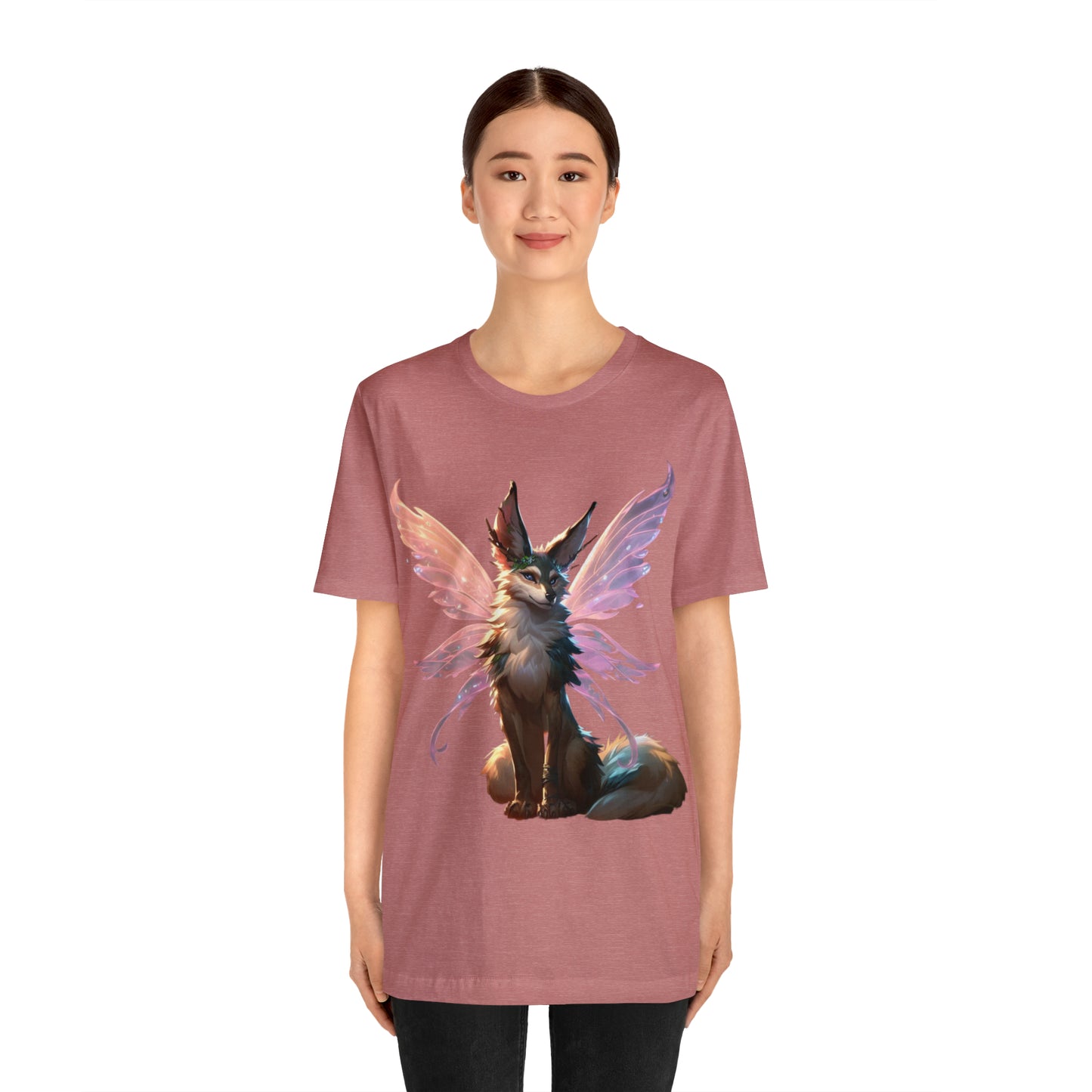 Enchanting Wolf Pixie Tee Shirt - Magical Design for Fantasy Lovers - Unisex Jersey Short Sleeve Tee