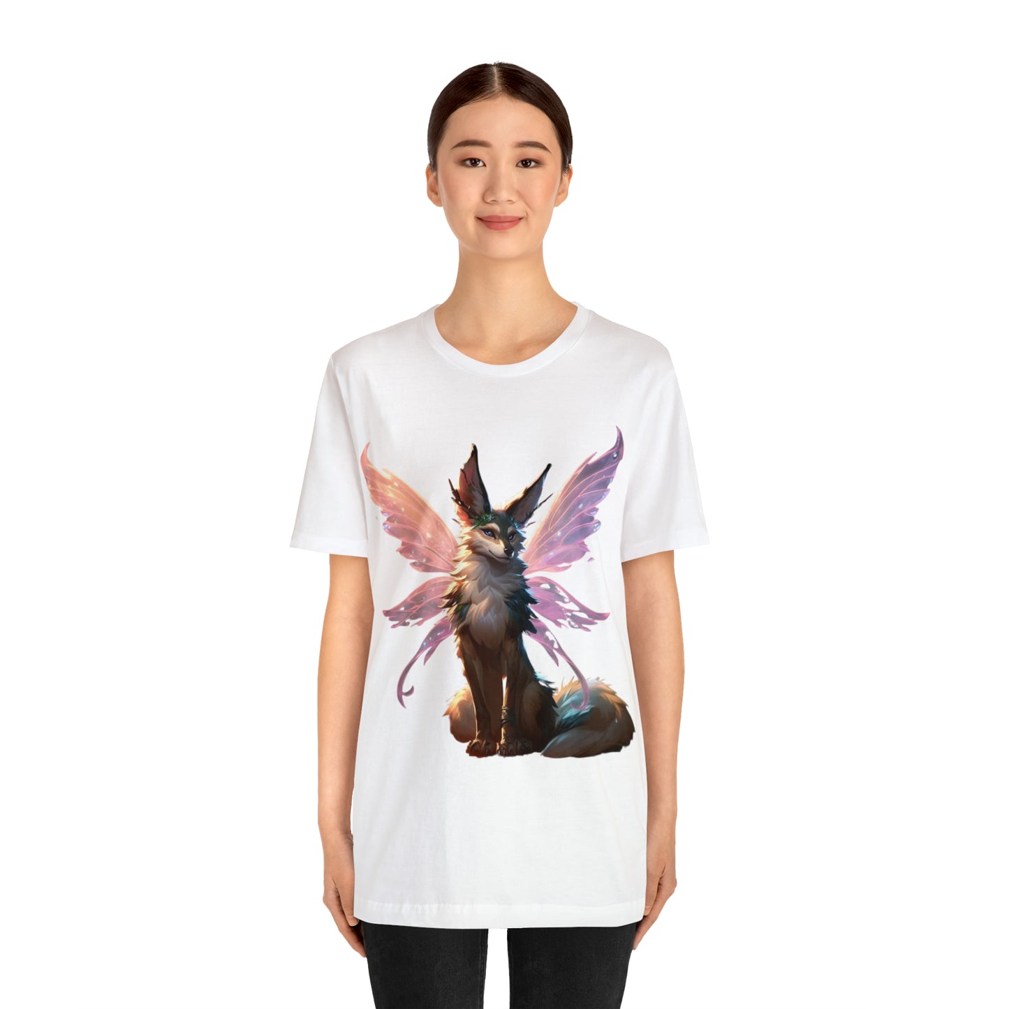 Enchanting Wolf Pixie Tee Shirt - Magical Design for Fantasy Lovers - Unisex Jersey Short Sleeve Tee