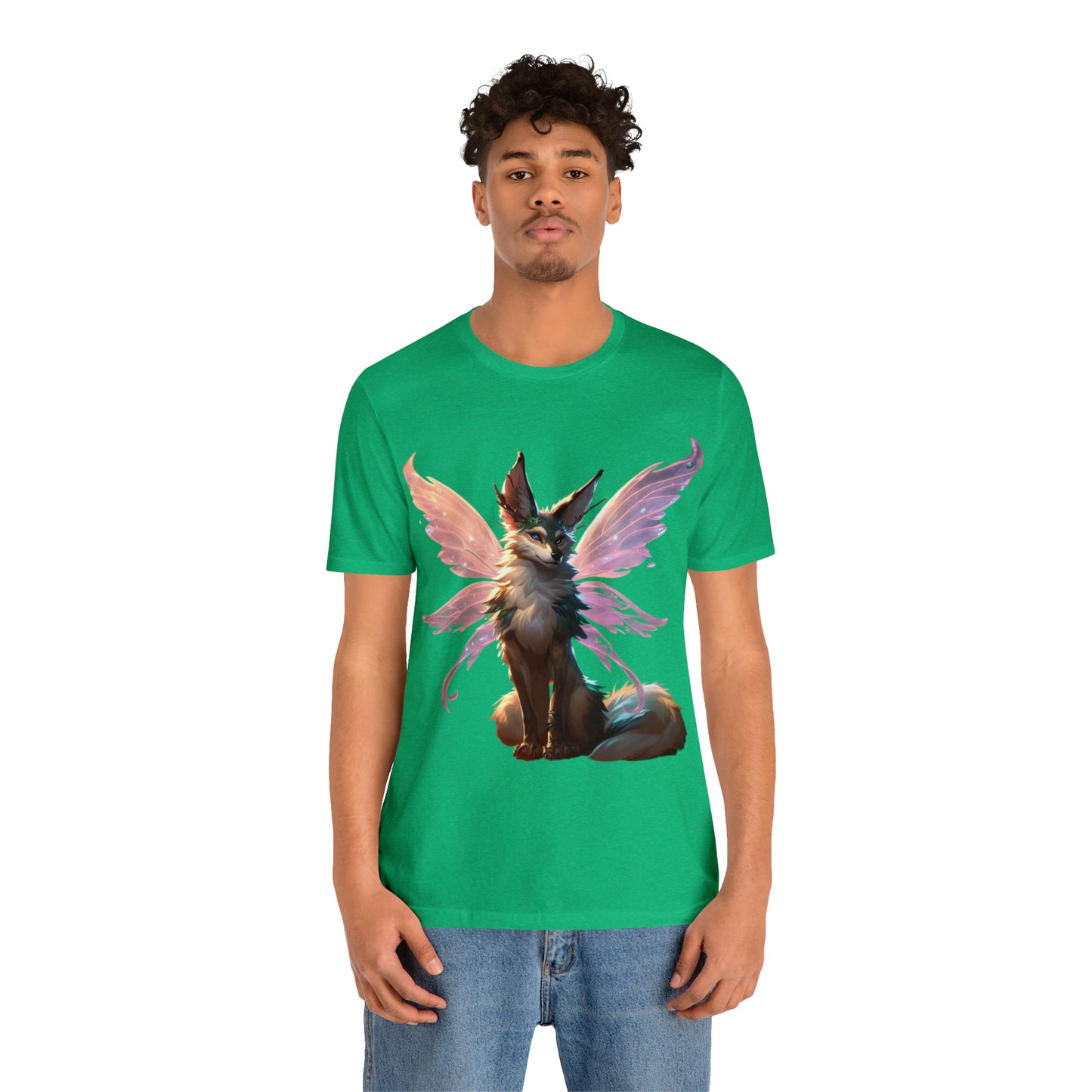 Enchanting Wolf Pixie Tee Shirt - Magical Design for Fantasy Lovers - Unisex Jersey Short Sleeve Tee
