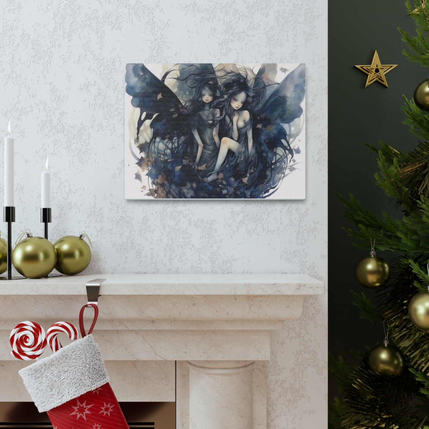 Dark Fairies Watercolor art Canvas Gallery Wraps