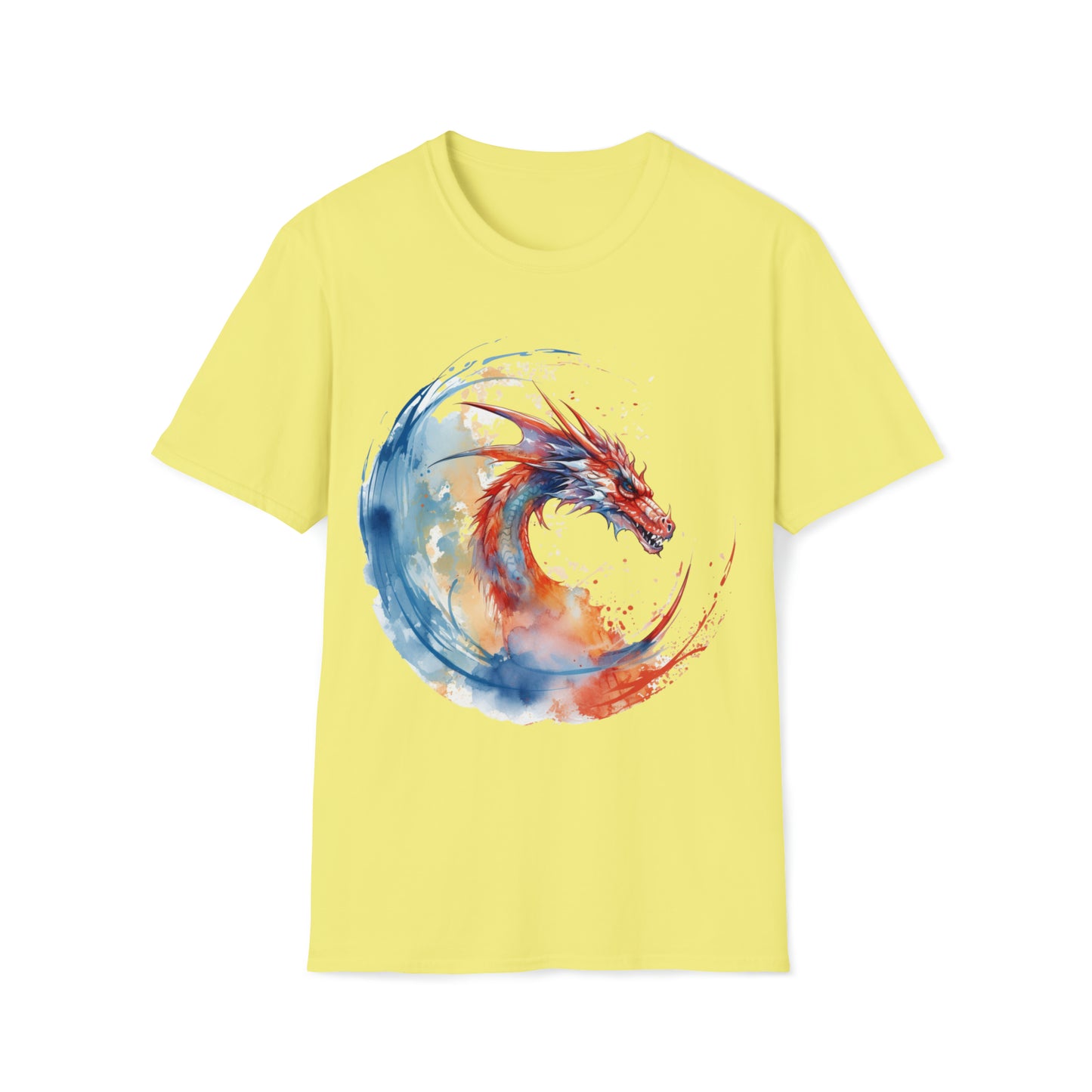 Dragon Watercolor Tee Shirt - Captivating Fantasy Art Apparel T-Shirt, Mythical Creature, Dragon Lover, Enchanting Design, Mystical Beauty