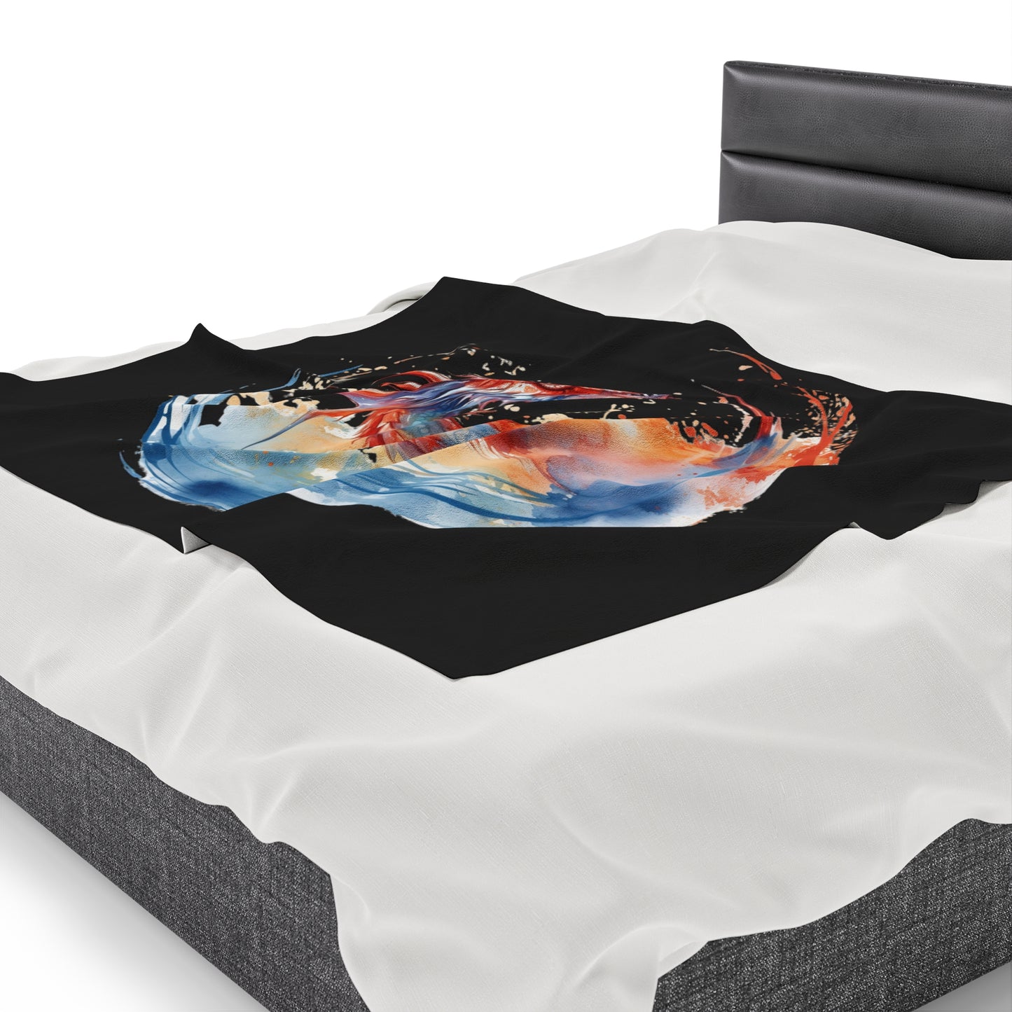 Dragon Watercolor Velveteen Plush Blanket - Captivating Fantasy Art Bedding, Magical Art, Dragon Lover, Enchanting Design, Mystical Beauty,
