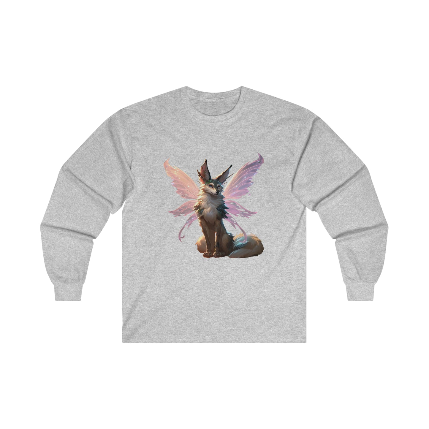 Enchanting Wolf Pixie Tee Shirt - Ultra Cotton Long Sleeve Tee