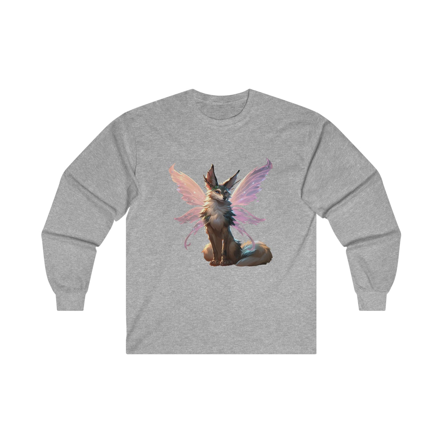 Enchanting Wolf Pixie Tee Shirt - Ultra Cotton Long Sleeve Tee