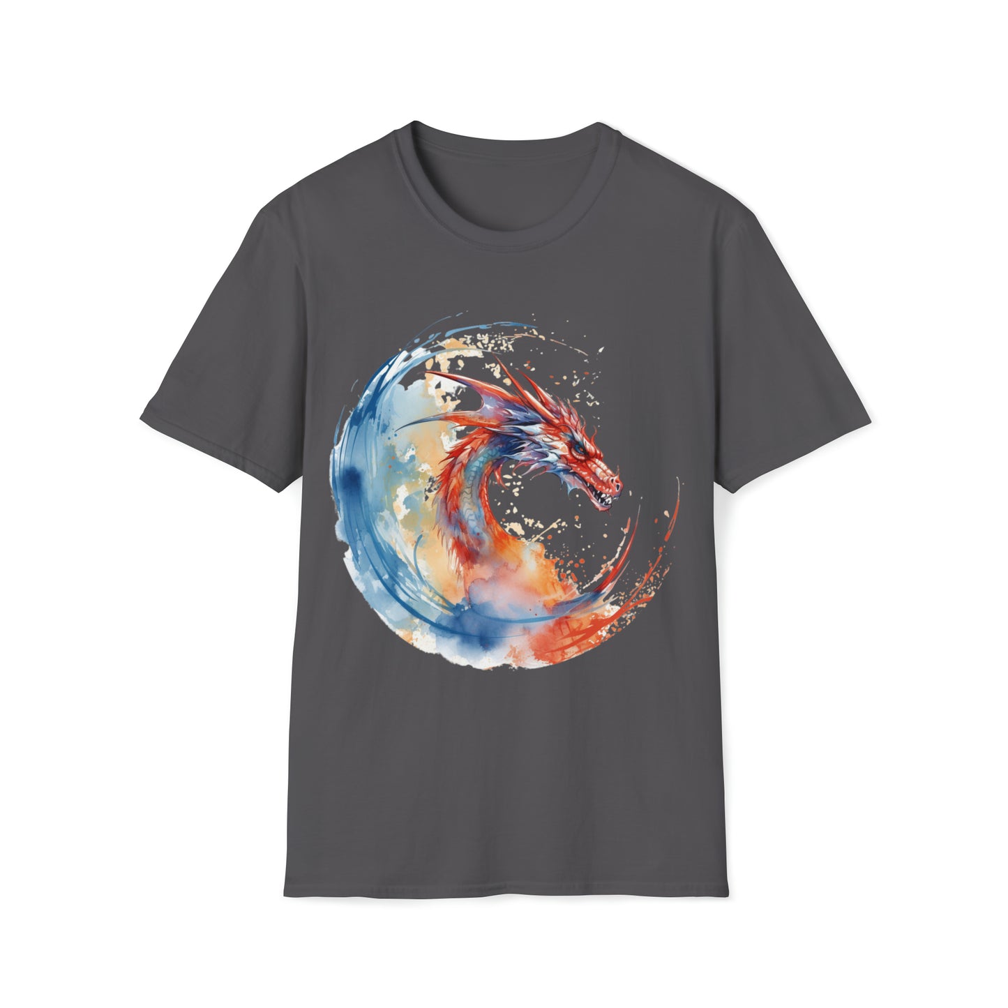 Dragon Watercolor Tee Shirt - Captivating Fantasy Art Apparel T-Shirt, Mythical Creature, Dragon Lover, Enchanting Design, Mystical Beauty