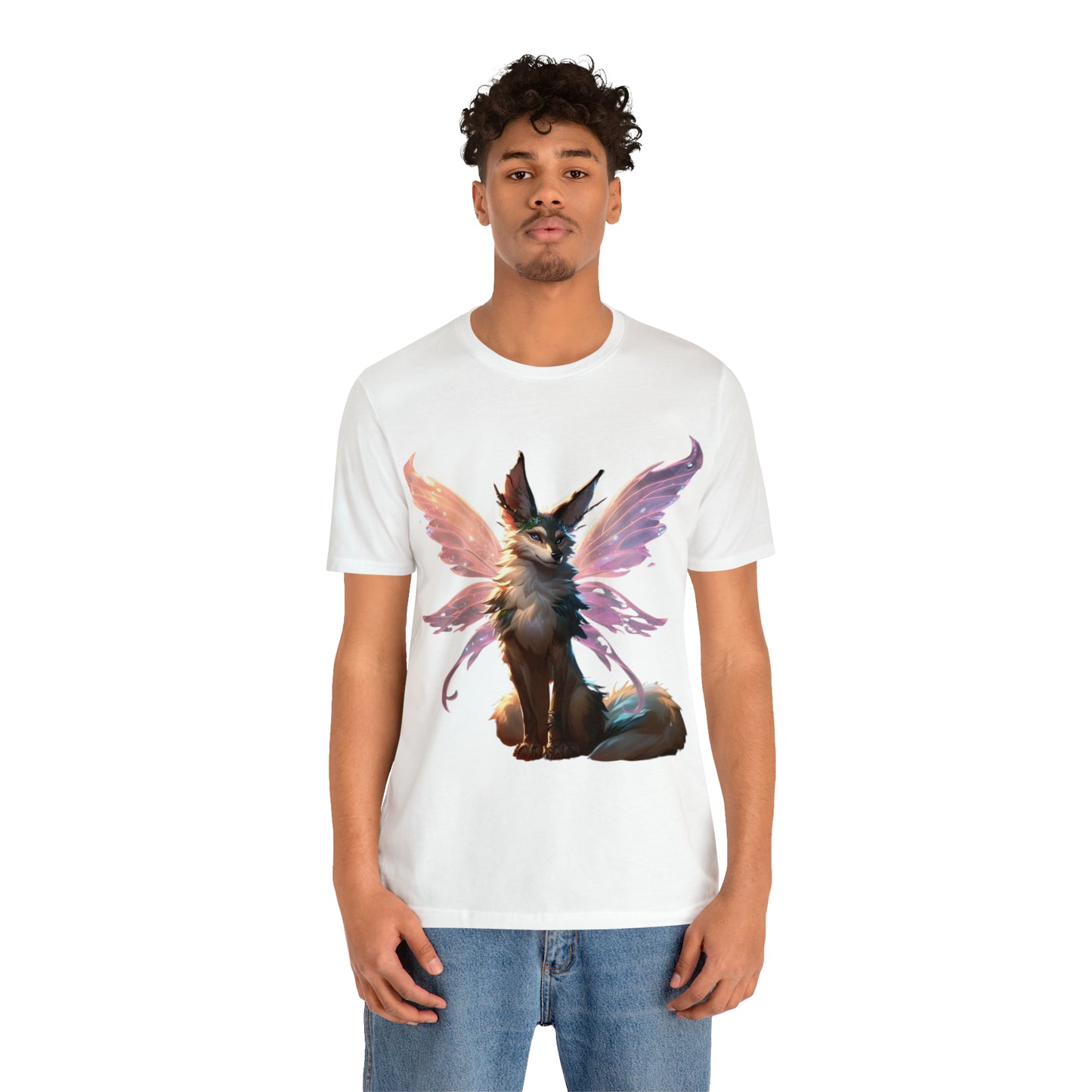 Enchanting Wolf Pixie Tee Shirt - Magical Design for Fantasy Lovers - Unisex Jersey Short Sleeve Tee
