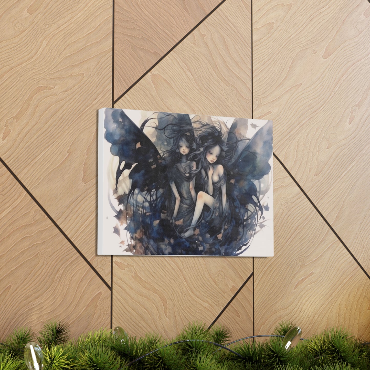 Dark Fairies Watercolor art Canvas Gallery Wraps