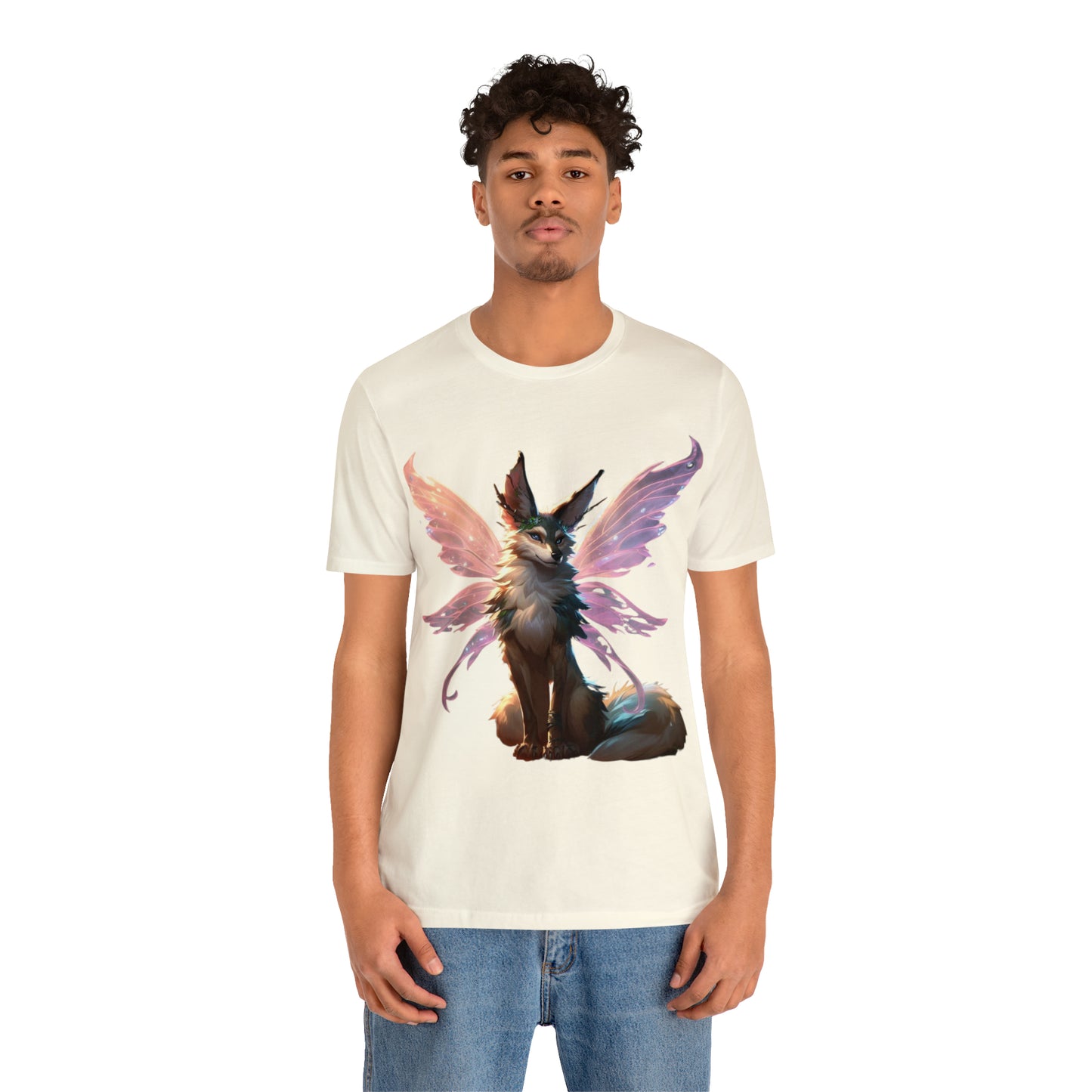 Enchanting Wolf Pixie Tee Shirt - Magical Design for Fantasy Lovers - Unisex Jersey Short Sleeve Tee