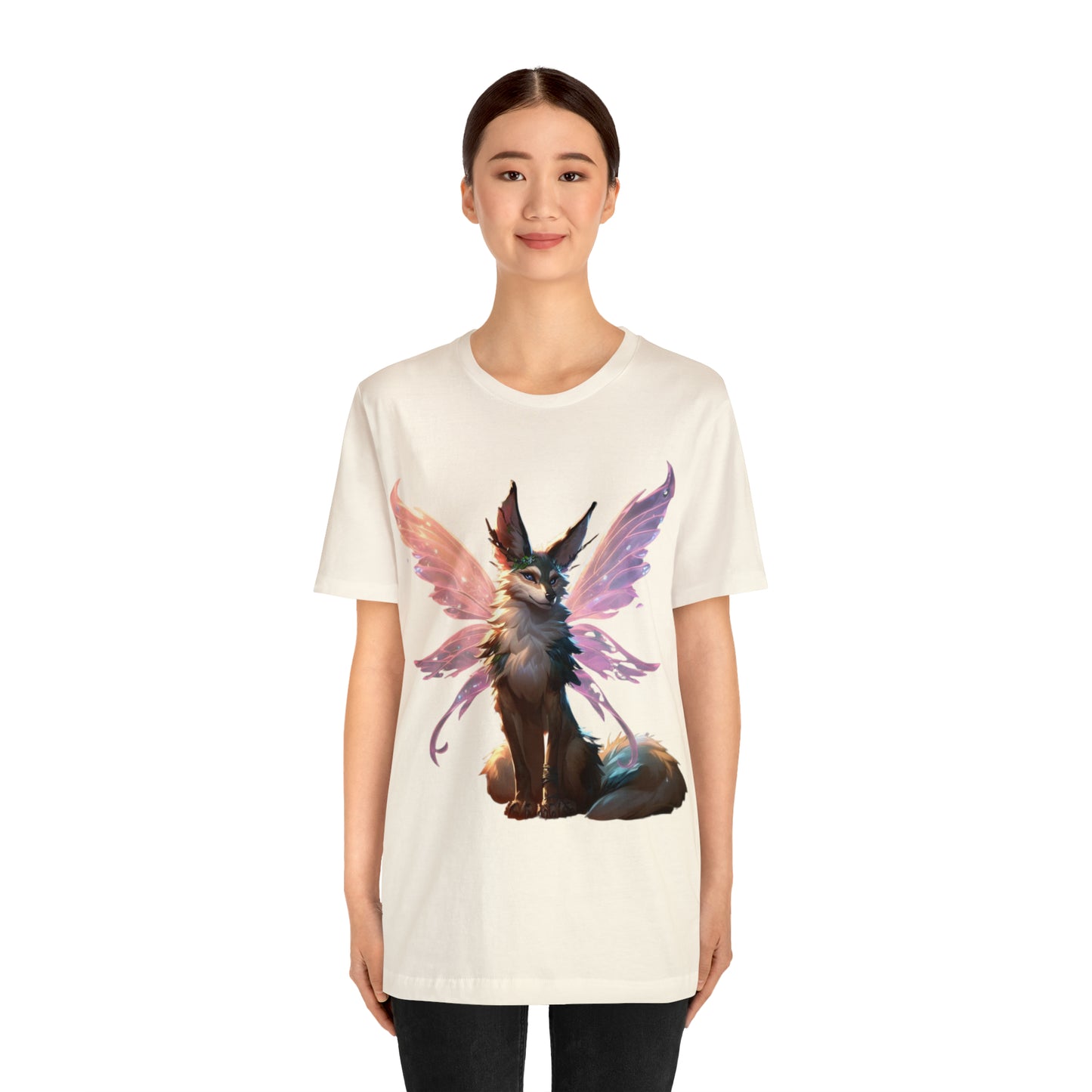 Enchanting Wolf Pixie Tee Shirt - Magical Design for Fantasy Lovers - Unisex Jersey Short Sleeve Tee
