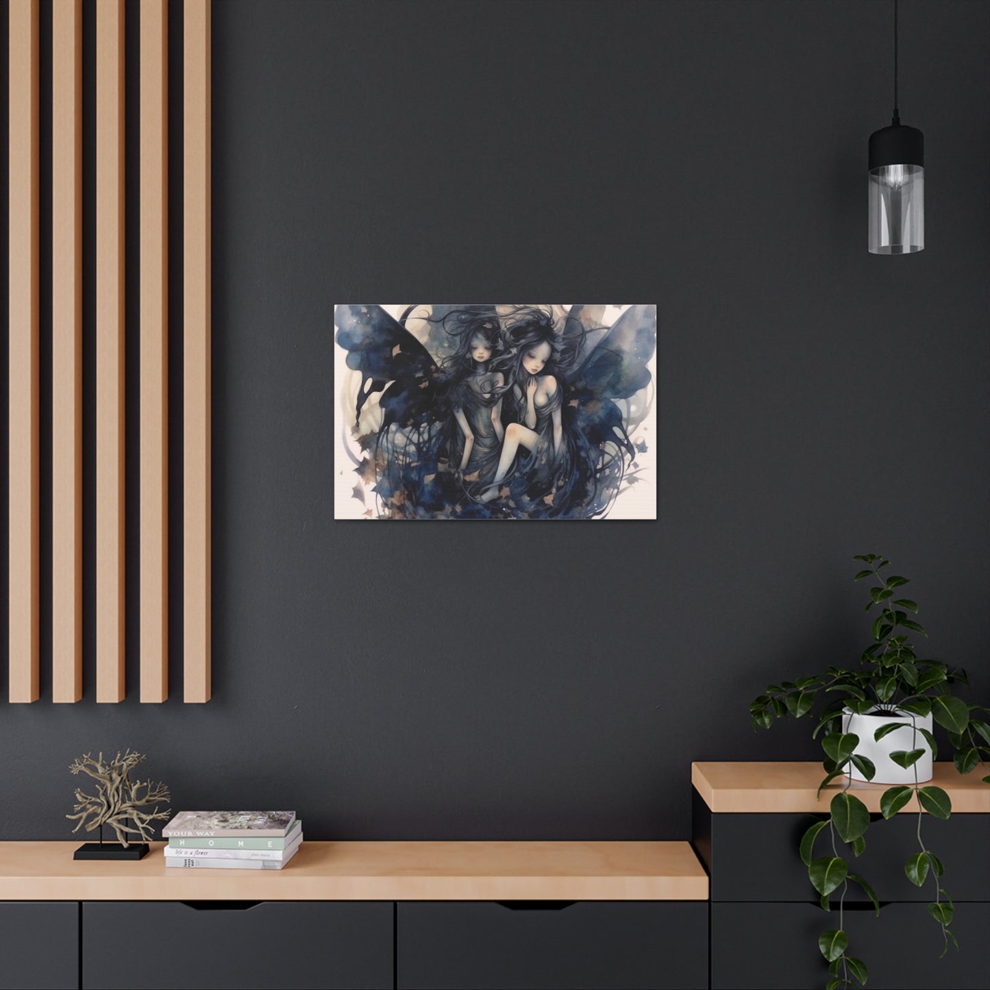 Dark Fairies Watercolor art Canvas Gallery Wraps