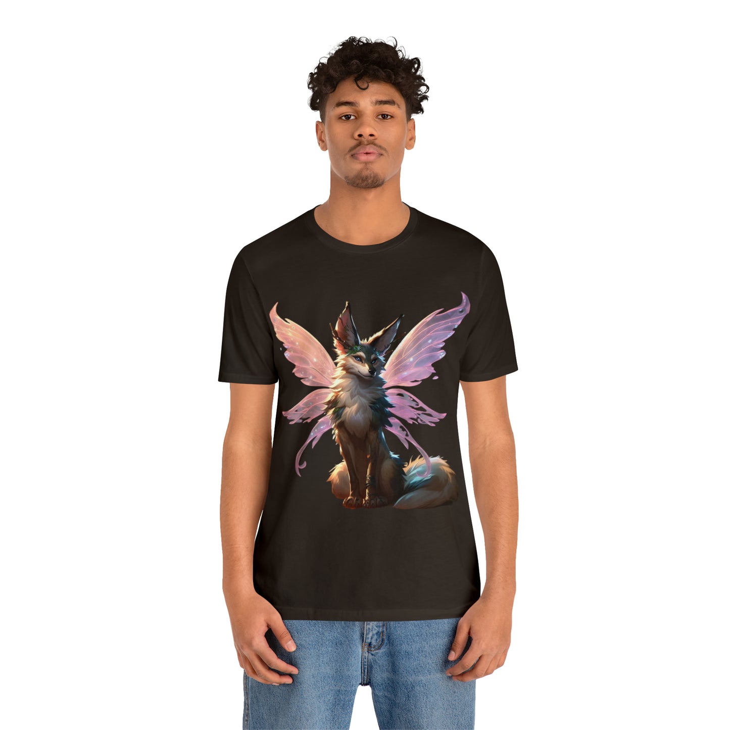 Enchanting Wolf Pixie Tee Shirt - Magical Design for Fantasy Lovers - Unisex Jersey Short Sleeve Tee