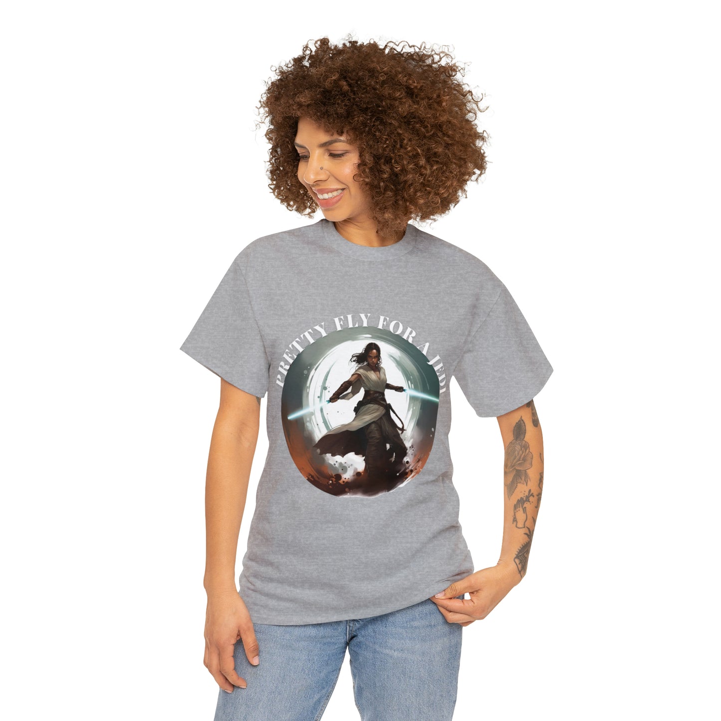 Pretty Fly for a Jedi Tee Shirt - Perfect Gift for Sci-Fi Fans Unisex Heavy Cotton Tee