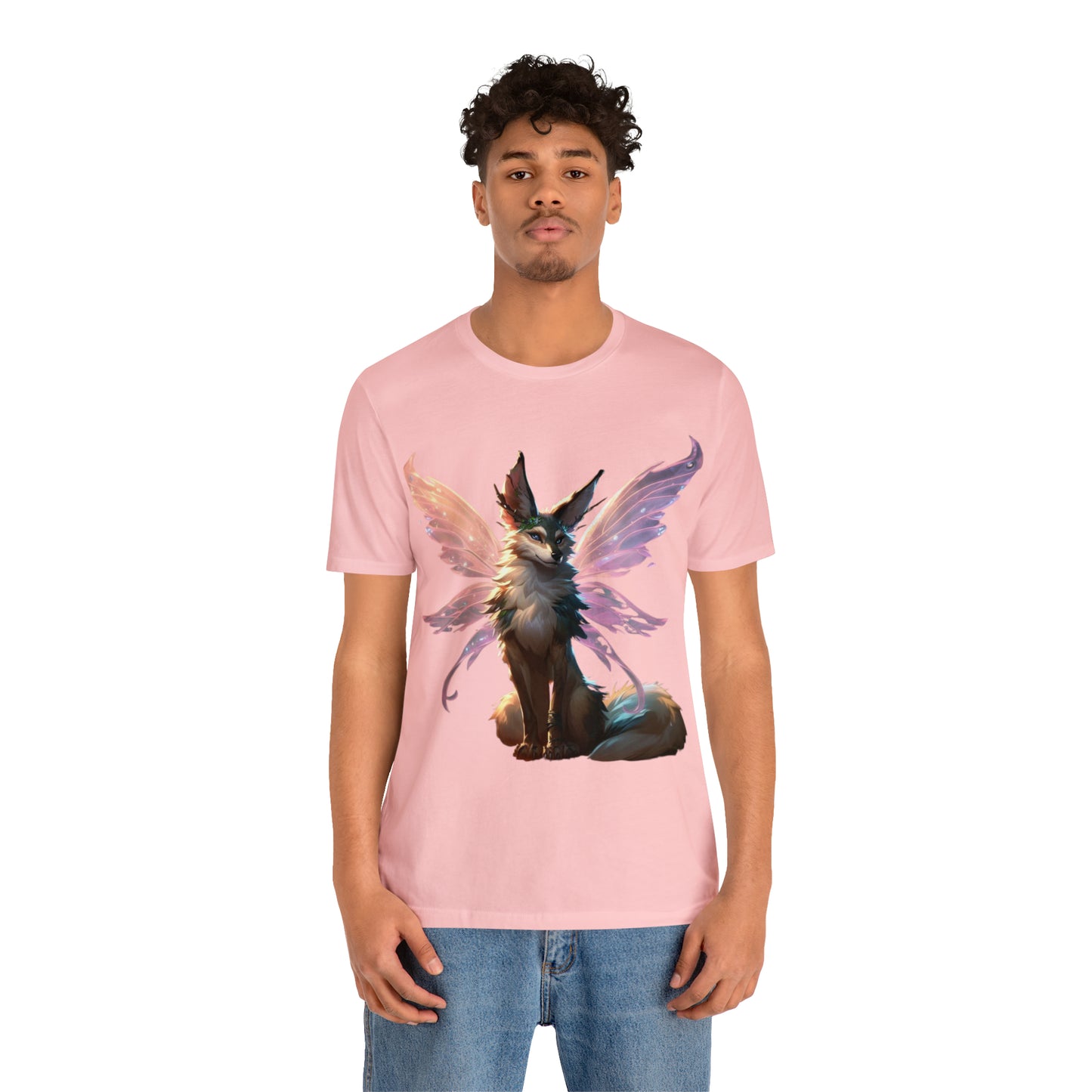 Enchanting Wolf Pixie Tee Shirt - Magical Design for Fantasy Lovers - Unisex Jersey Short Sleeve Tee