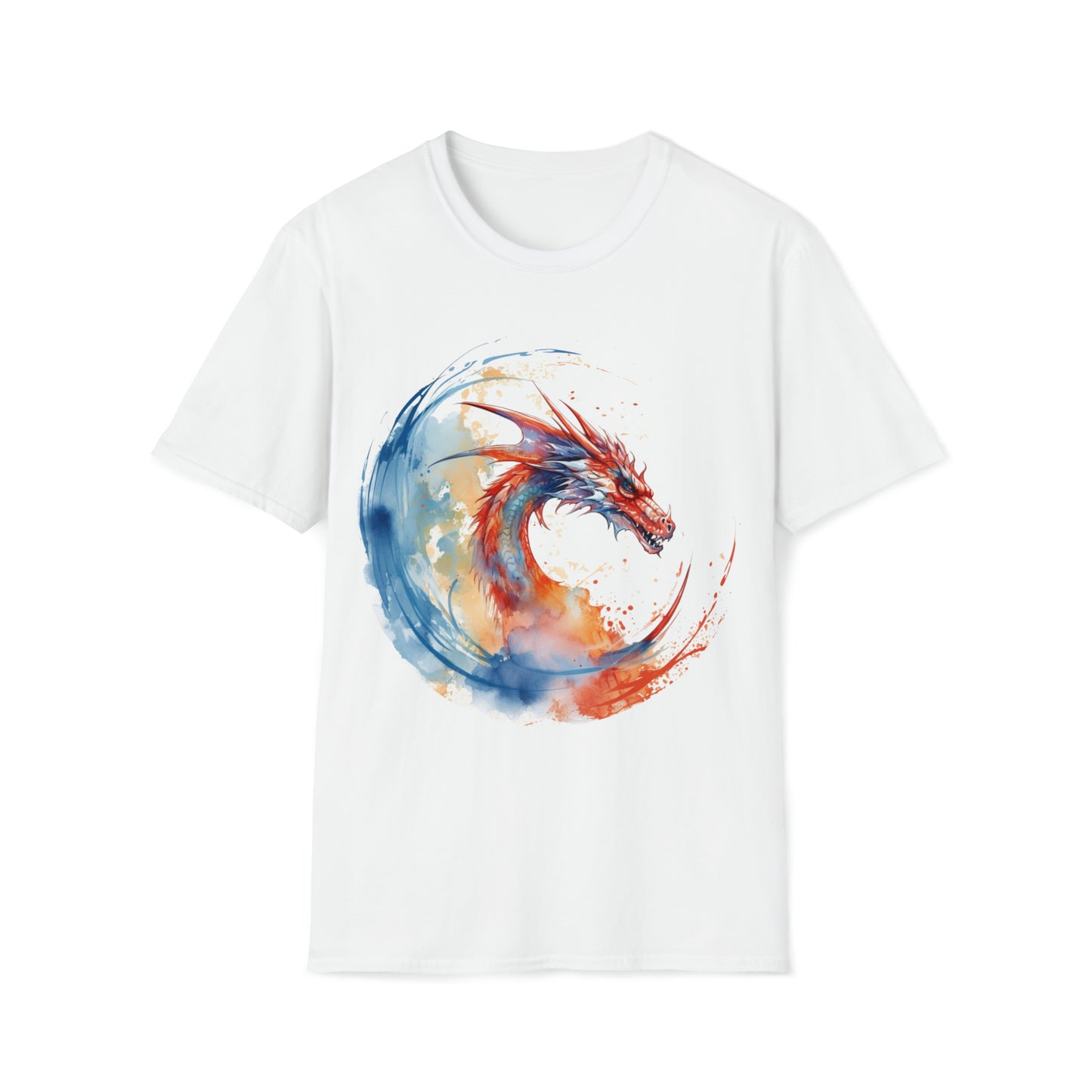 Dragon Watercolor Tee Shirt - Captivating Fantasy Art Apparel T-Shirt, Mythical Creature, Dragon Lover, Enchanting Design, Mystical Beauty
