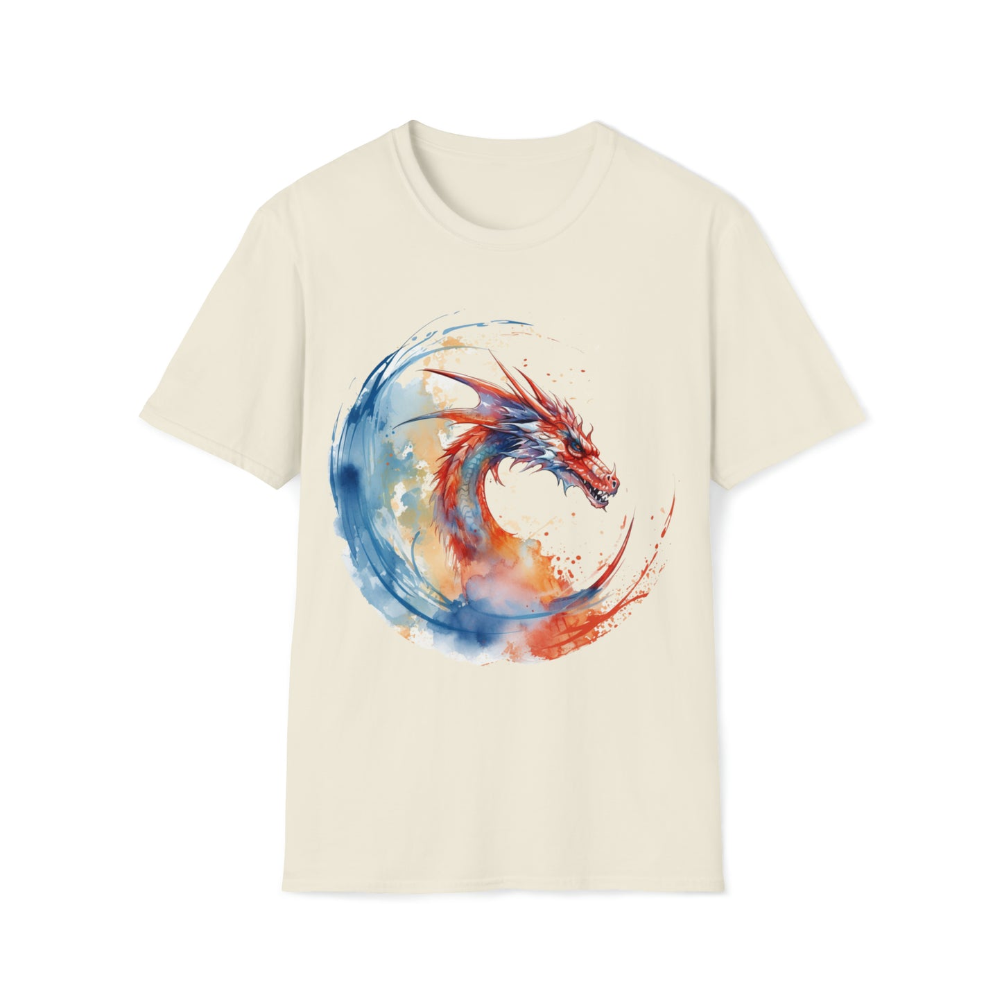 Dragon Watercolor Tee Shirt - Captivating Fantasy Art Apparel T-Shirt, Mythical Creature, Dragon Lover, Enchanting Design, Mystical Beauty