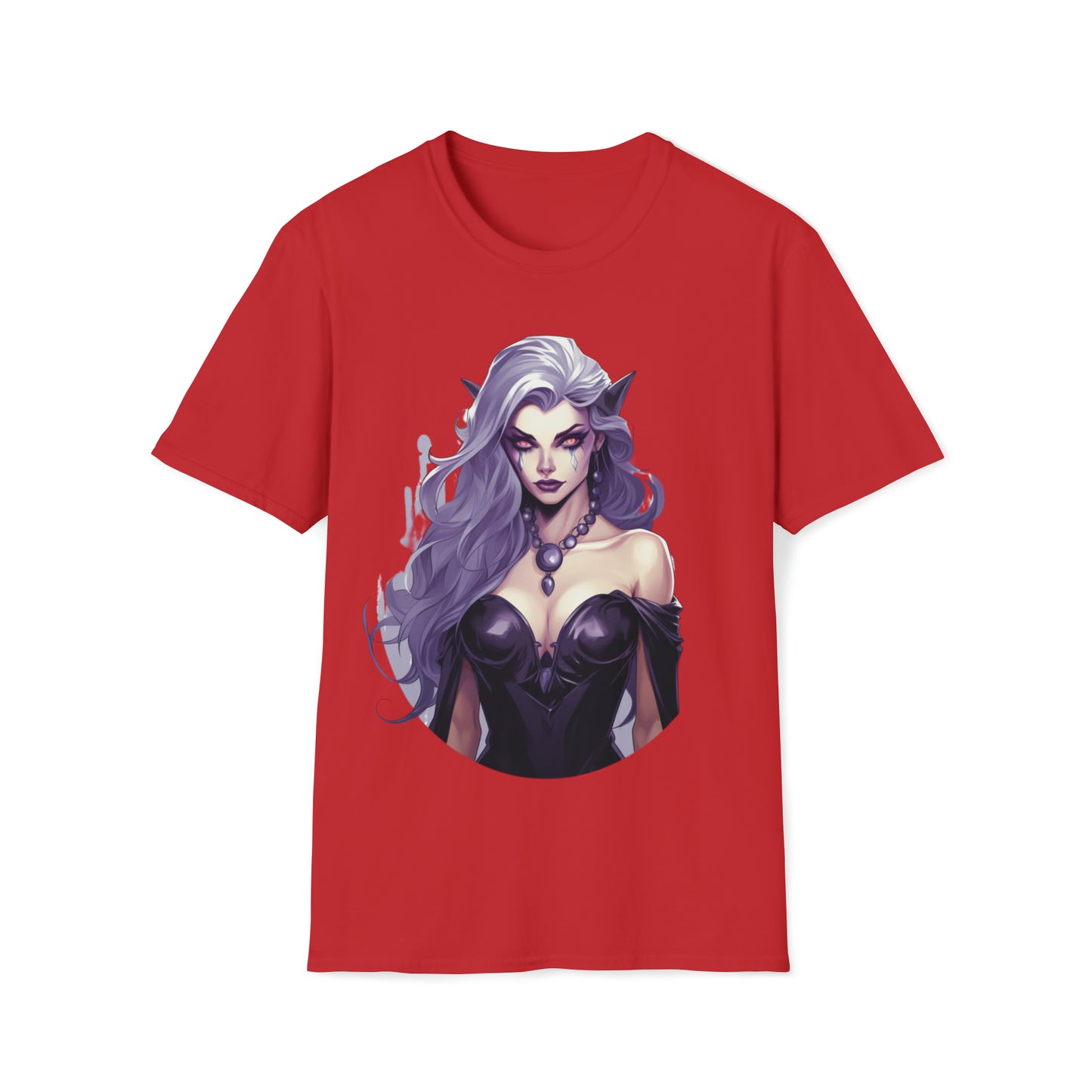 Enchanting Gothic Female Drow Elf - Dark Hair, Purple Eyes T-Shirt, Gothic Female Drow Elf, Dark Hair, Purple Eyes, Gift for her,