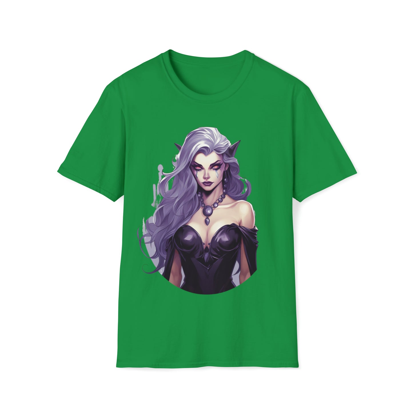 Enchanting Gothic Female Drow Elf - Dark Hair, Purple Eyes T-Shirt, Gothic Female Drow Elf, Dark Hair, Purple Eyes, Gift for her,