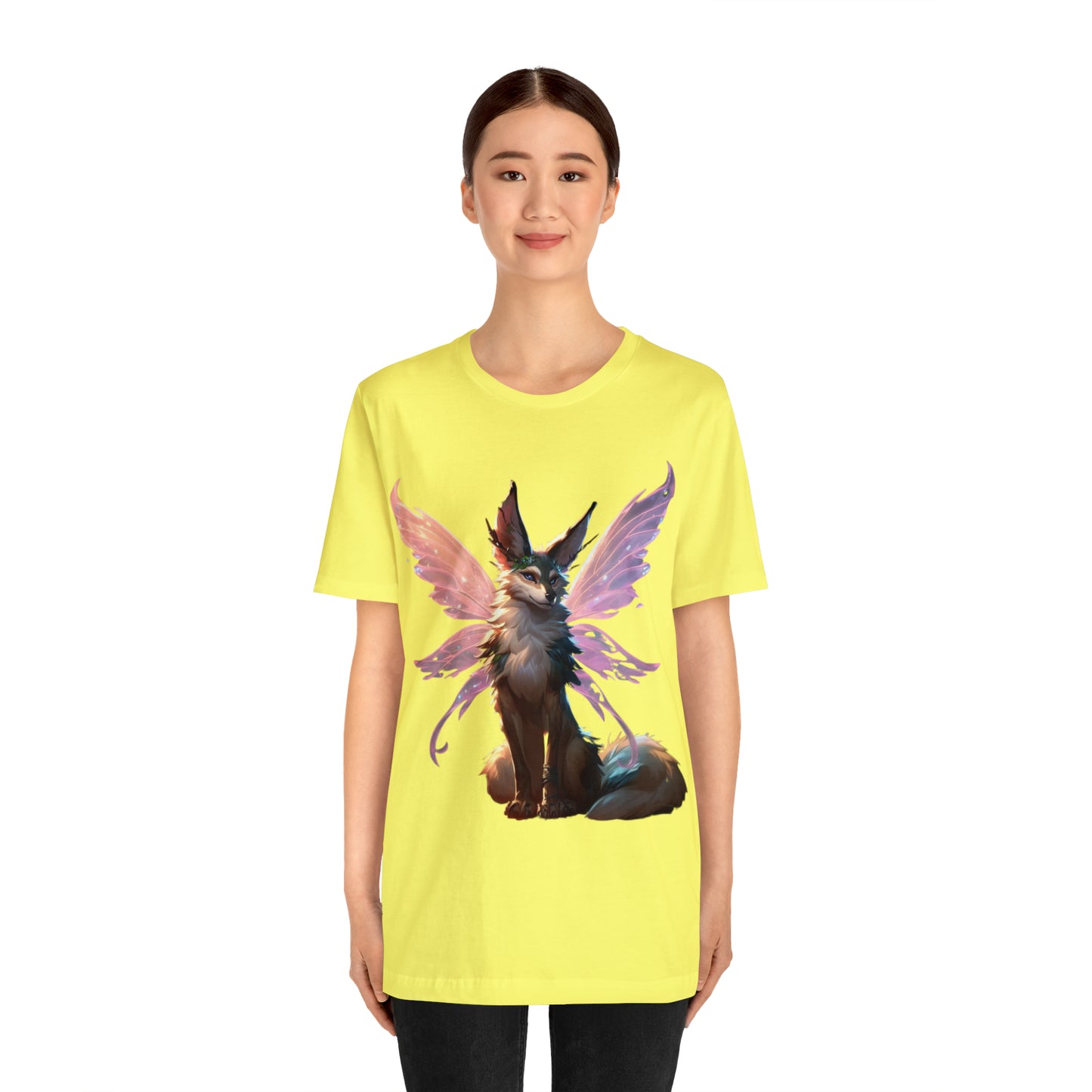 Enchanting Wolf Pixie Tee Shirt - Magical Design for Fantasy Lovers - Unisex Jersey Short Sleeve Tee