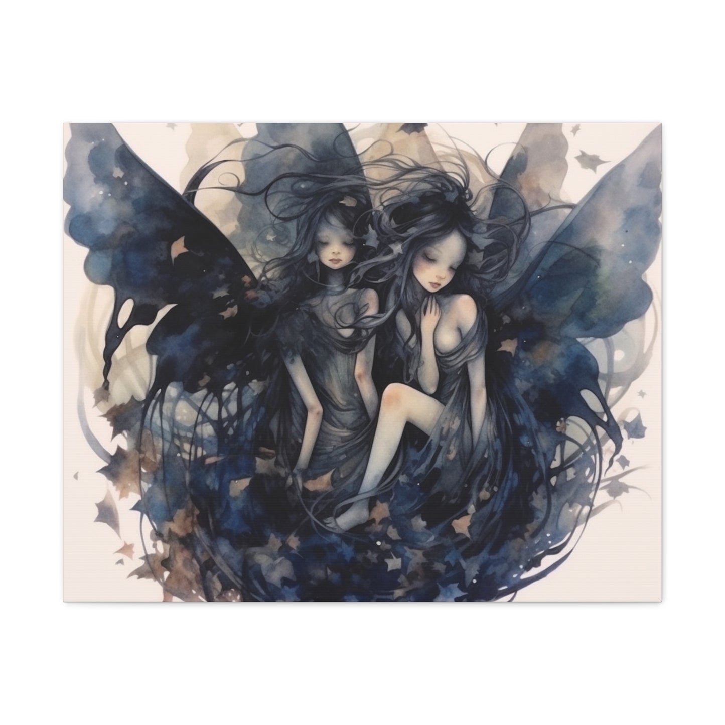 Dark Fairies Watercolor art Canvas Gallery Wraps