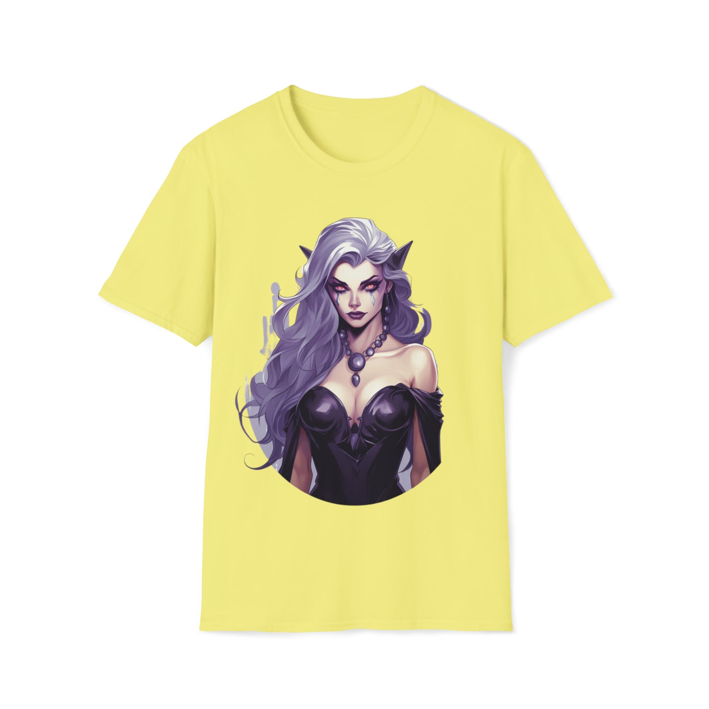 Enchanting Gothic Female Drow Elf - Dark Hair, Purple Eyes T-Shirt, Gothic Female Drow Elf, Dark Hair, Purple Eyes, Gift for her,