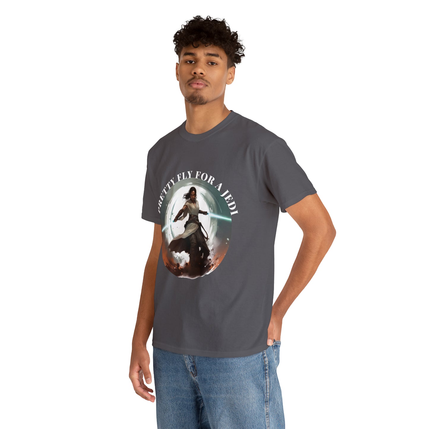 Pretty Fly for a Jedi Tee Shirt - Perfect Gift for Sci-Fi Fans Unisex Heavy Cotton Tee