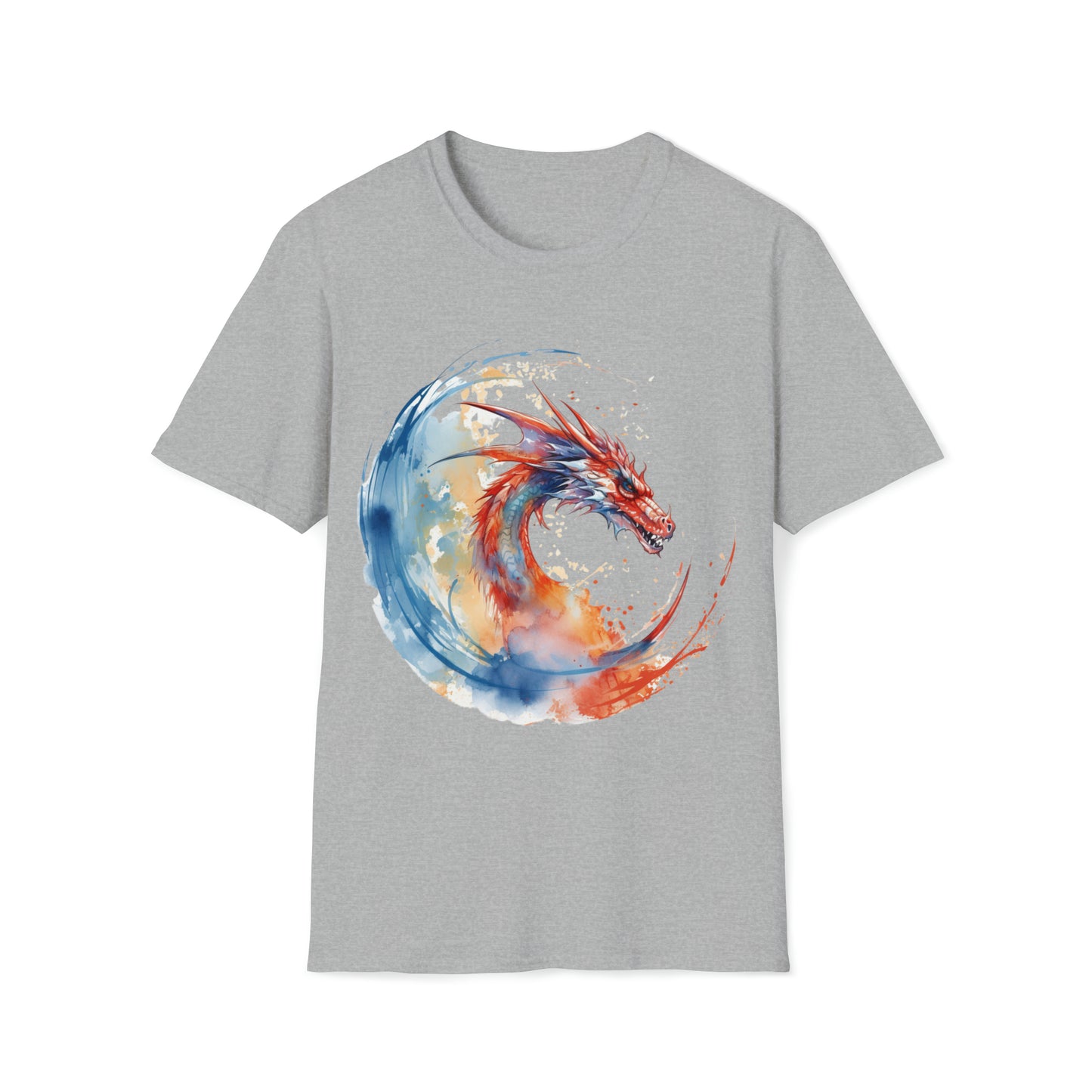 Dragon Watercolor Tee Shirt - Captivating Fantasy Art Apparel T-Shirt, Mythical Creature, Dragon Lover, Enchanting Design, Mystical Beauty