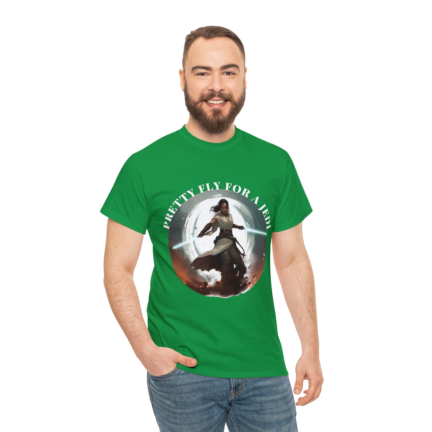 Pretty Fly for a Jedi Tee Shirt - Perfect Gift for Sci-Fi Fans Unisex Heavy Cotton Tee