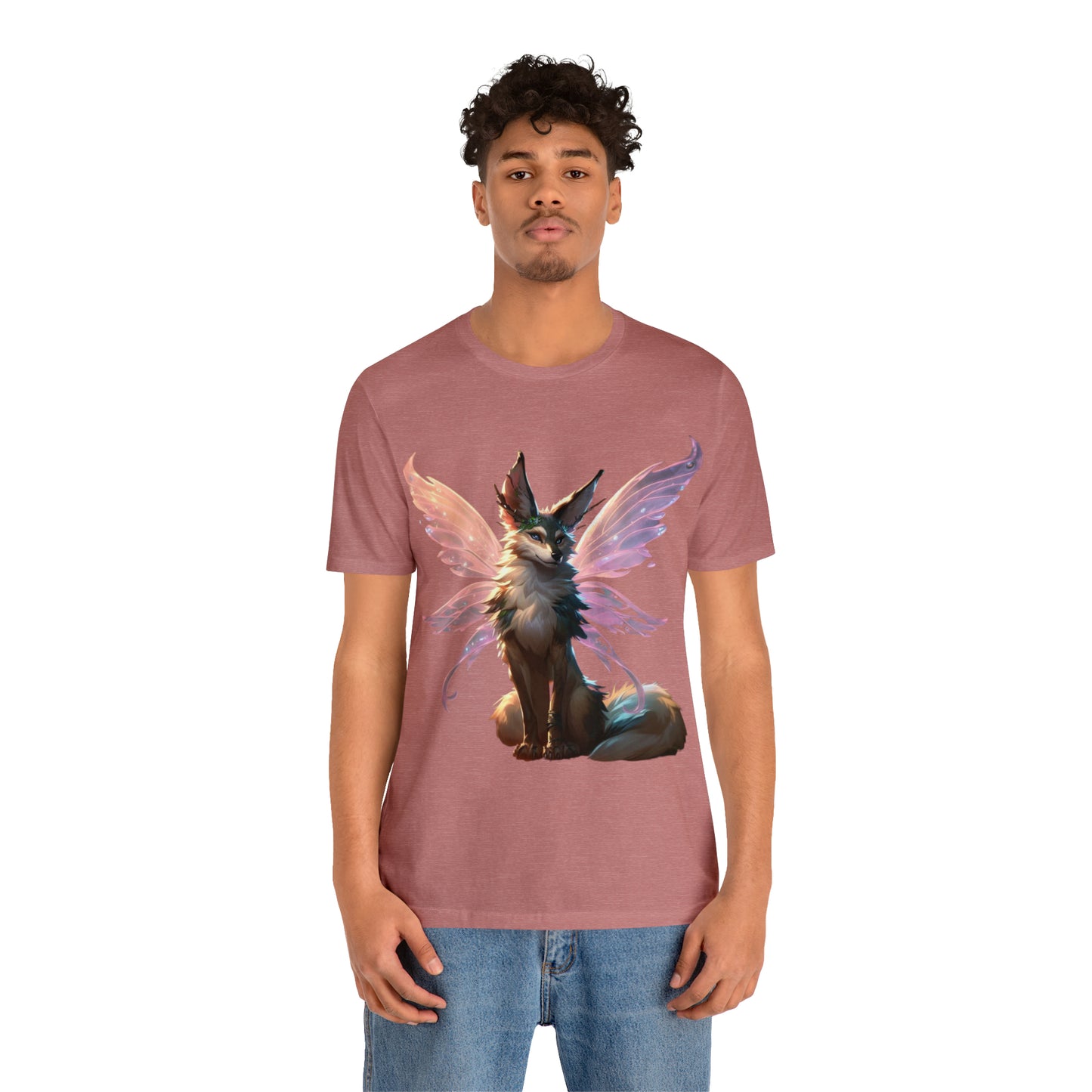 Enchanting Wolf Pixie Tee Shirt - Magical Design for Fantasy Lovers - Unisex Jersey Short Sleeve Tee