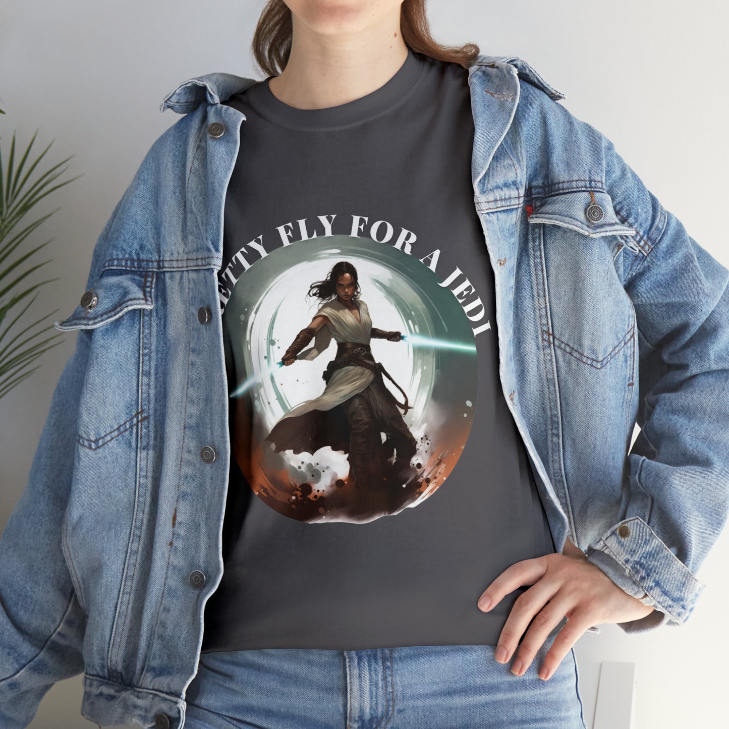 Pretty Fly for a Jedi Tee Shirt - Perfect Gift for Sci-Fi Fans Unisex Heavy Cotton Tee