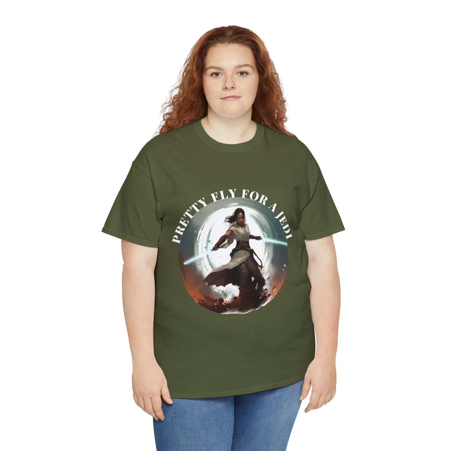 Pretty Fly for a Jedi Tee Shirt - Perfect Gift for Sci-Fi Fans Unisex Heavy Cotton Tee