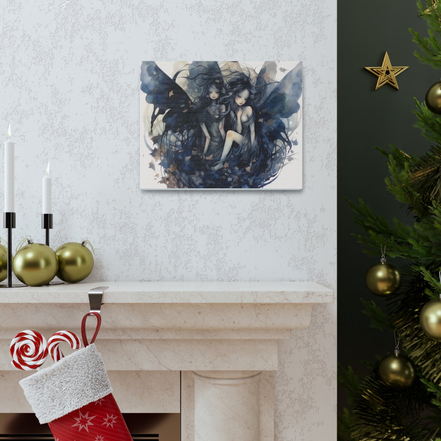 Dark Fairies Watercolor art Canvas Gallery Wraps