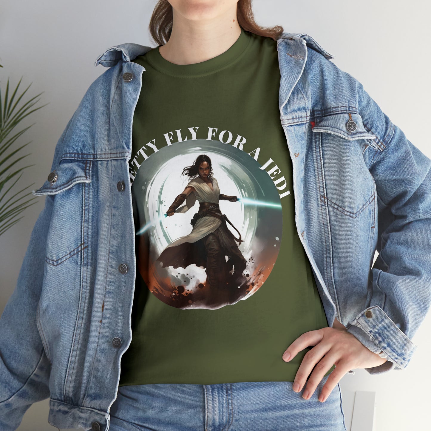 Pretty Fly for a Jedi Tee Shirt - Perfect Gift for Sci-Fi Fans Unisex Heavy Cotton Tee