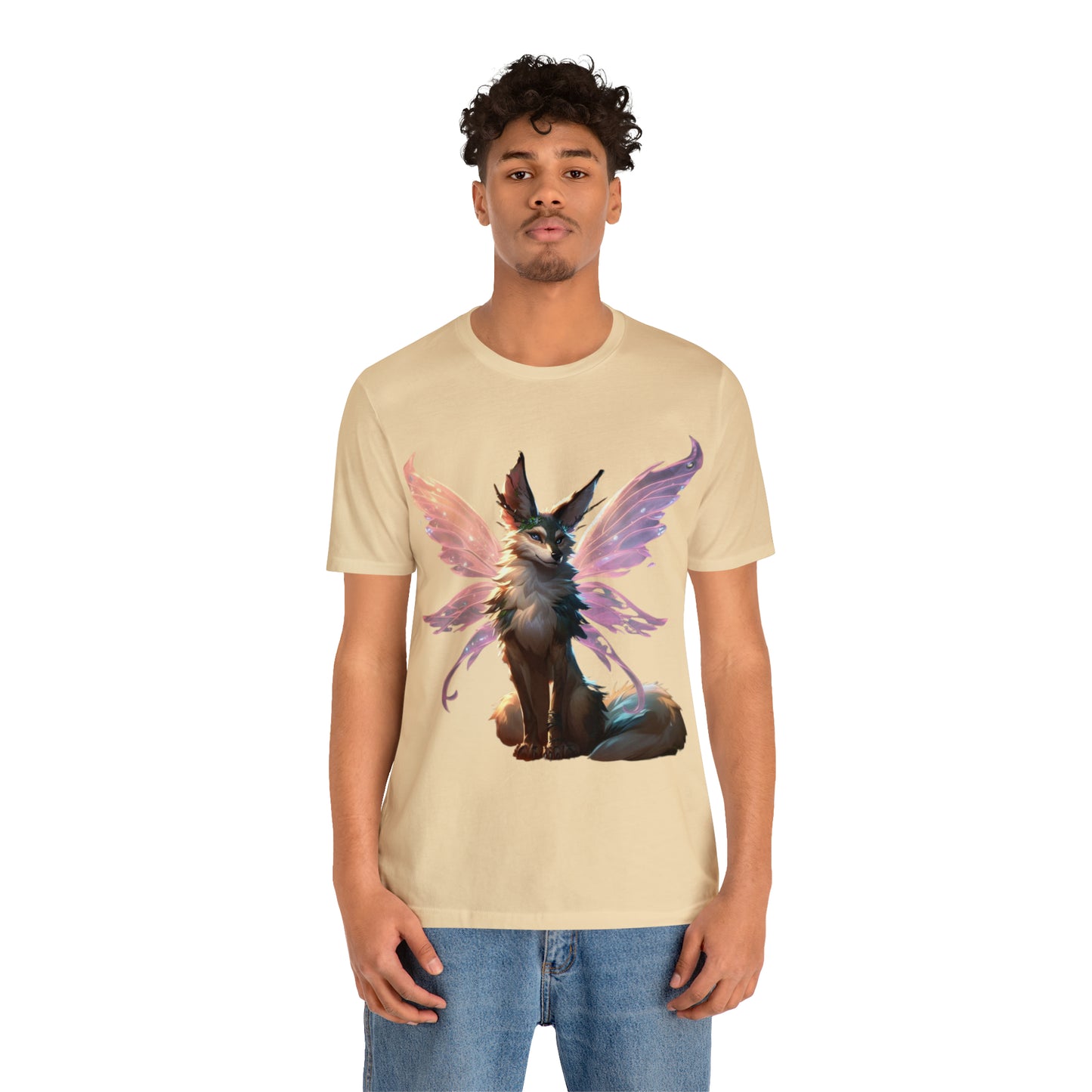 Enchanting Wolf Pixie Tee Shirt - Magical Design for Fantasy Lovers - Unisex Jersey Short Sleeve Tee