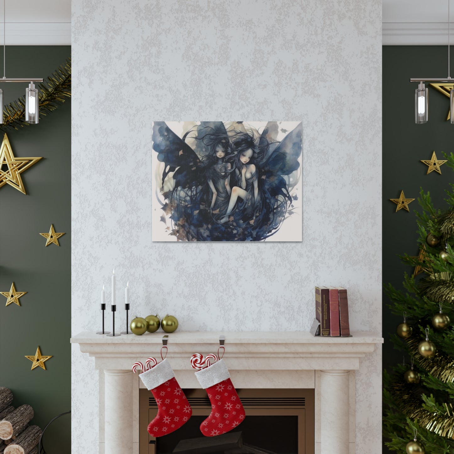 Dark Fairies Watercolor art Canvas Gallery Wraps