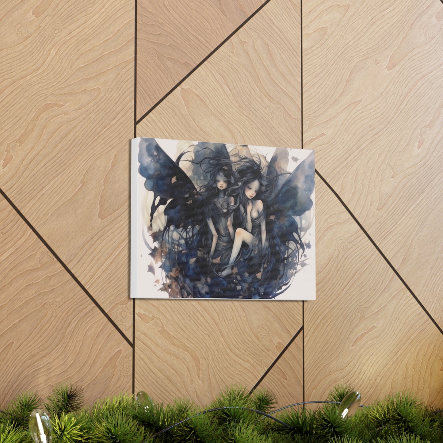 Dark Fairies Watercolor art Canvas Gallery Wraps