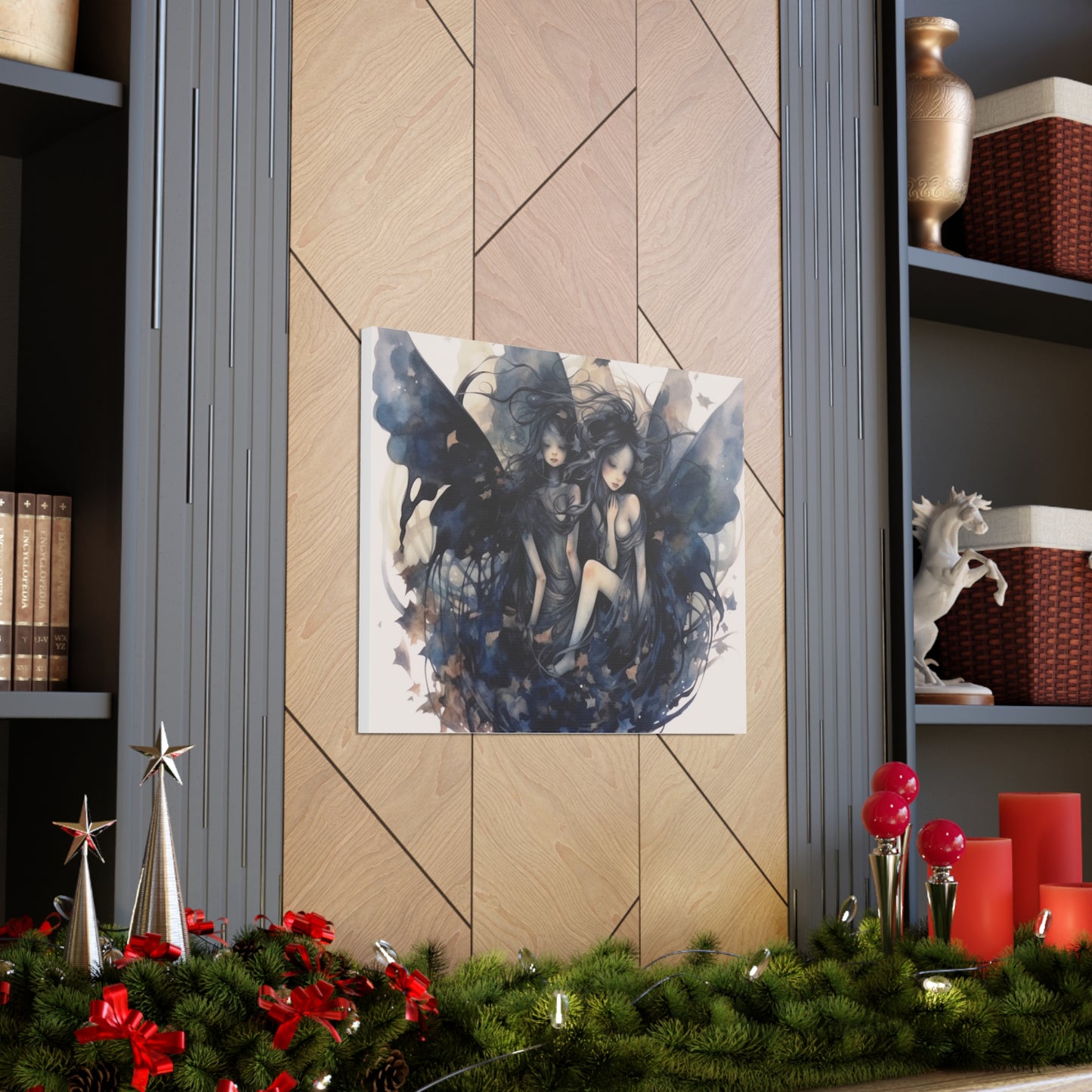 Dark Fairies Watercolor art Canvas Gallery Wraps