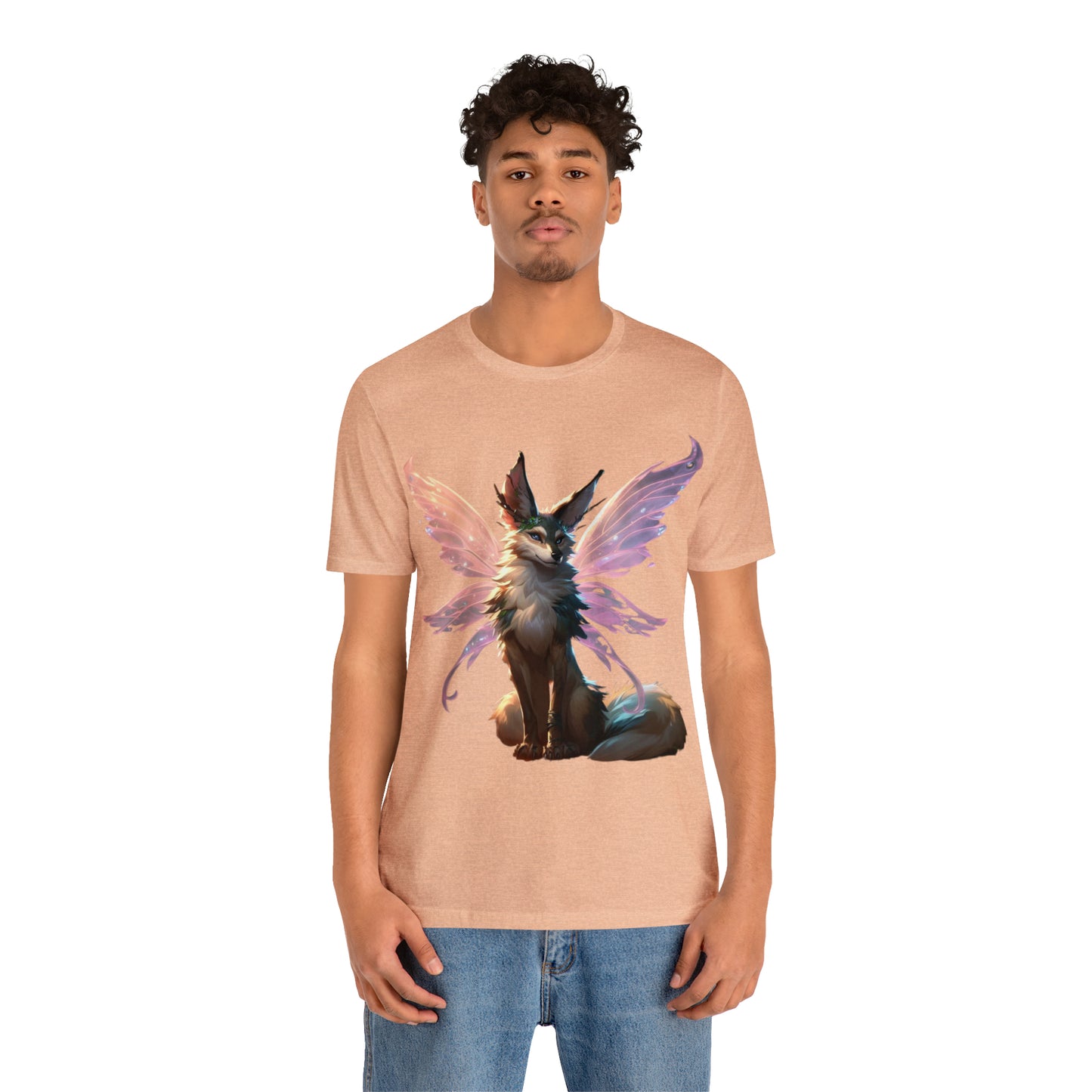 Enchanting Wolf Pixie Tee Shirt - Magical Design for Fantasy Lovers - Unisex Jersey Short Sleeve Tee