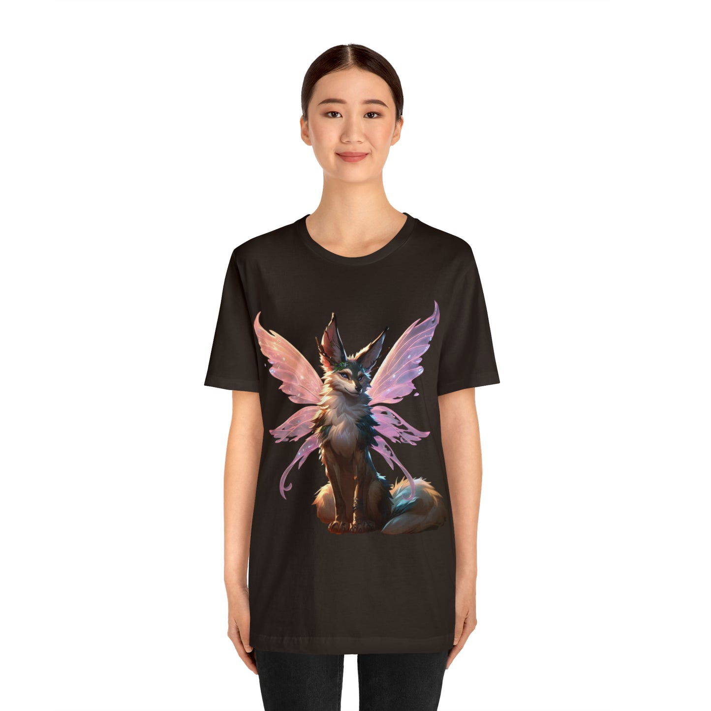 Enchanting Wolf Pixie Tee Shirt - Magical Design for Fantasy Lovers - Unisex Jersey Short Sleeve Tee