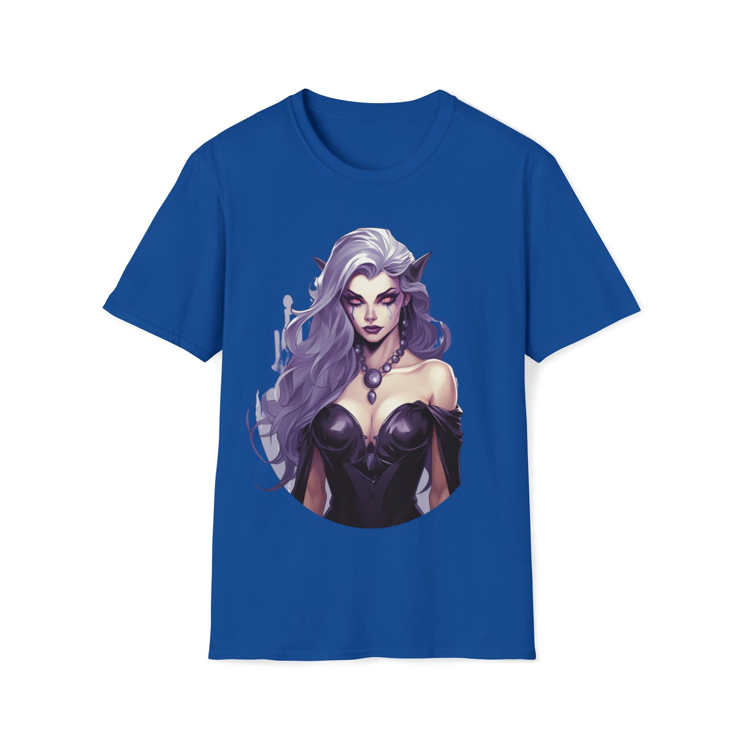 Enchanting Gothic Female Drow Elf - Dark Hair, Purple Eyes T-Shirt, Gothic Female Drow Elf, Dark Hair, Purple Eyes, Gift for her,