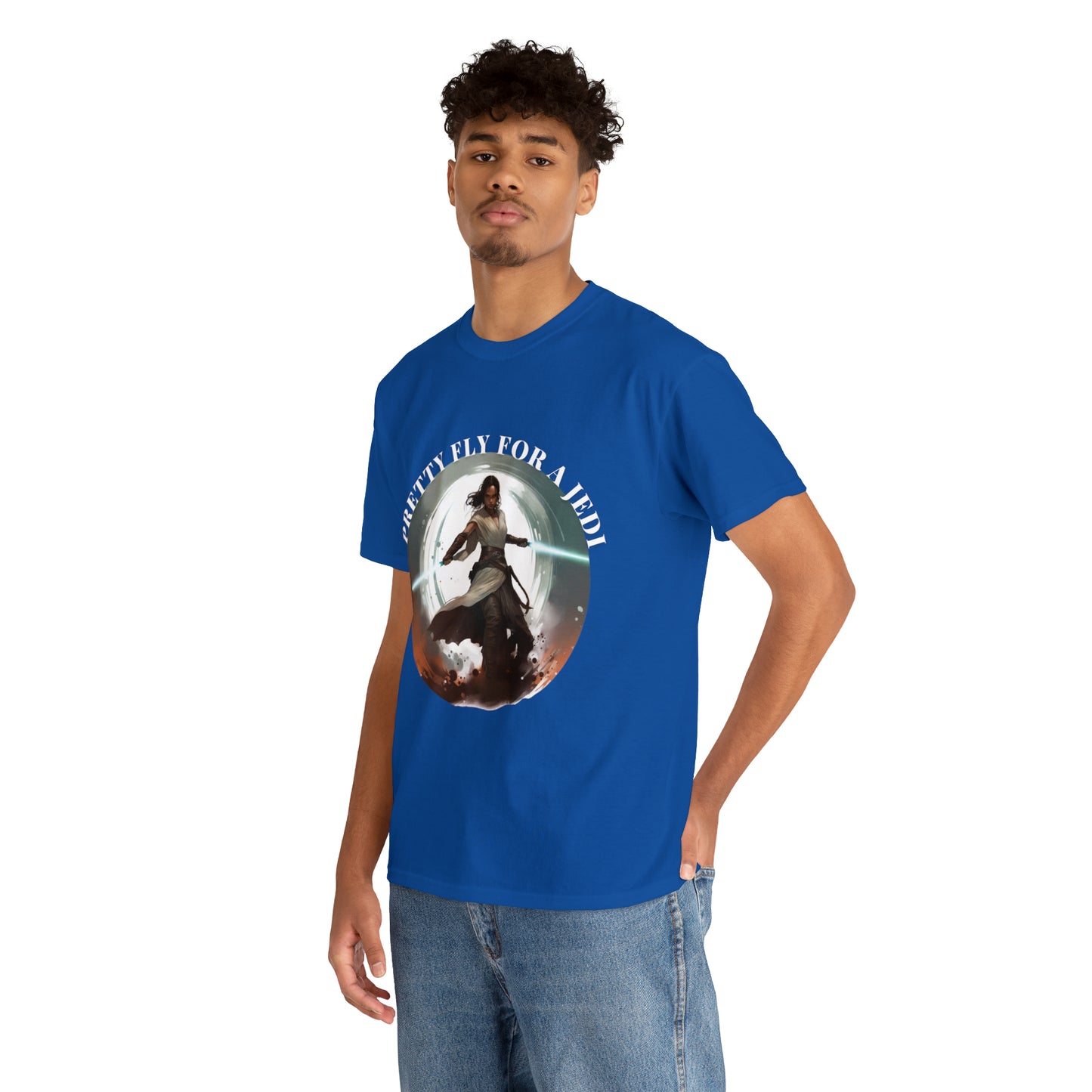 Pretty Fly for a Jedi Tee Shirt - Perfect Gift for Sci-Fi Fans Unisex Heavy Cotton Tee