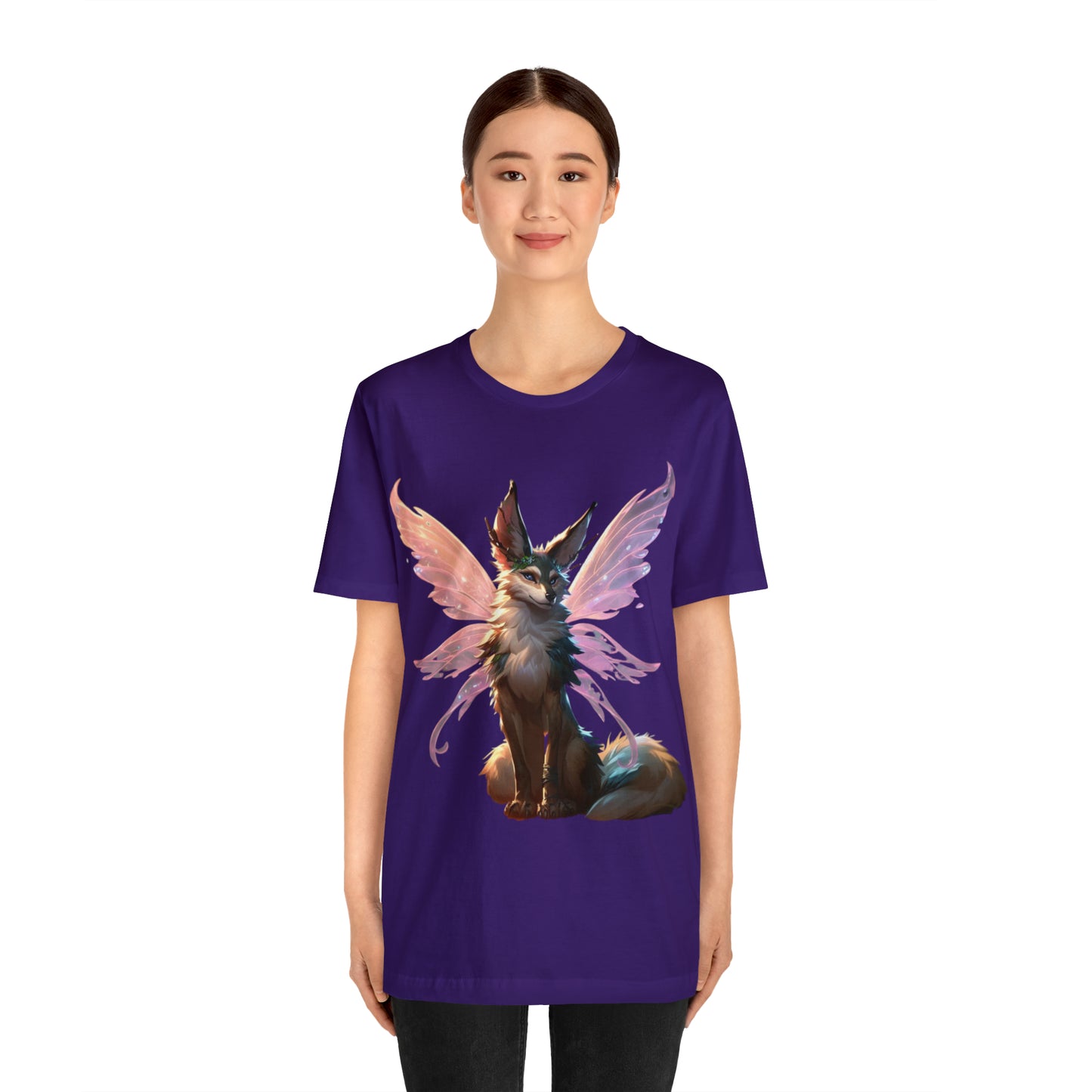 Enchanting Wolf Pixie Tee Shirt - Magical Design for Fantasy Lovers - Unisex Jersey Short Sleeve Tee