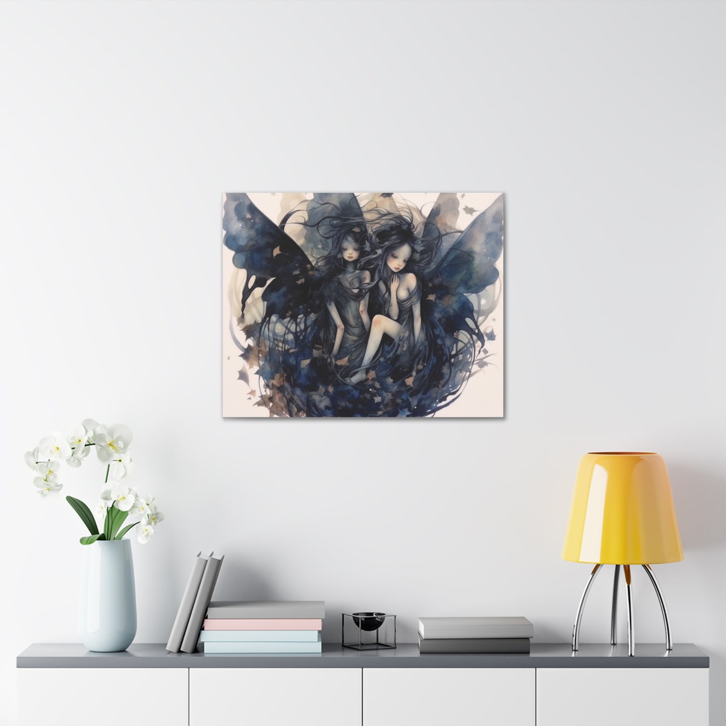 Dark Fairies Watercolor art Canvas Gallery Wraps